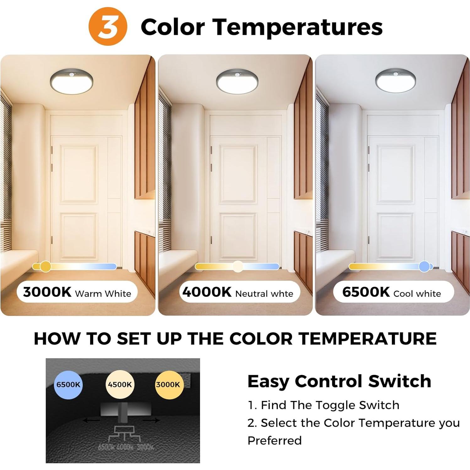 Luz de Sensor de Movimiento Slochi 15W 1500LM 3000K/4000K/6500K