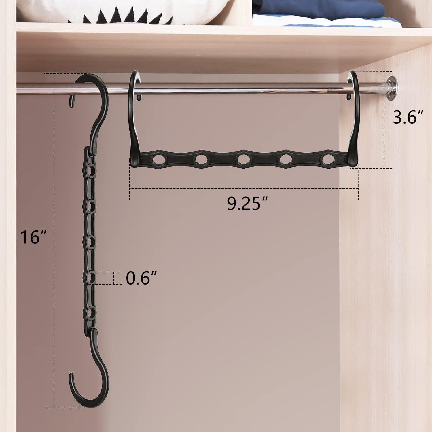 Perchas Mágicas AMKUFO 6 Pcs Ahorro de Espacio Negro