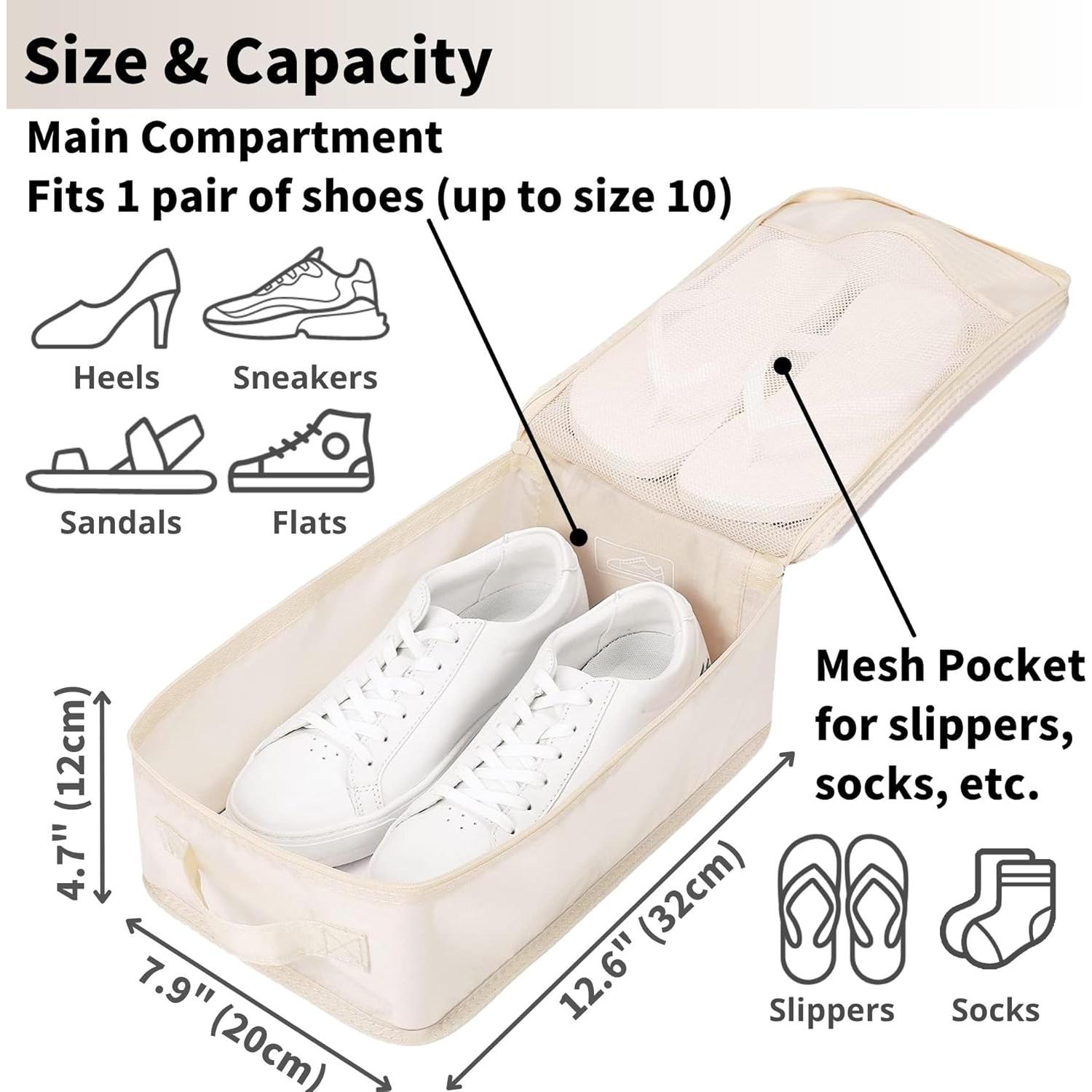 Bolsa de Viaje Tianzong para 2 Pares de Zapatos Beige