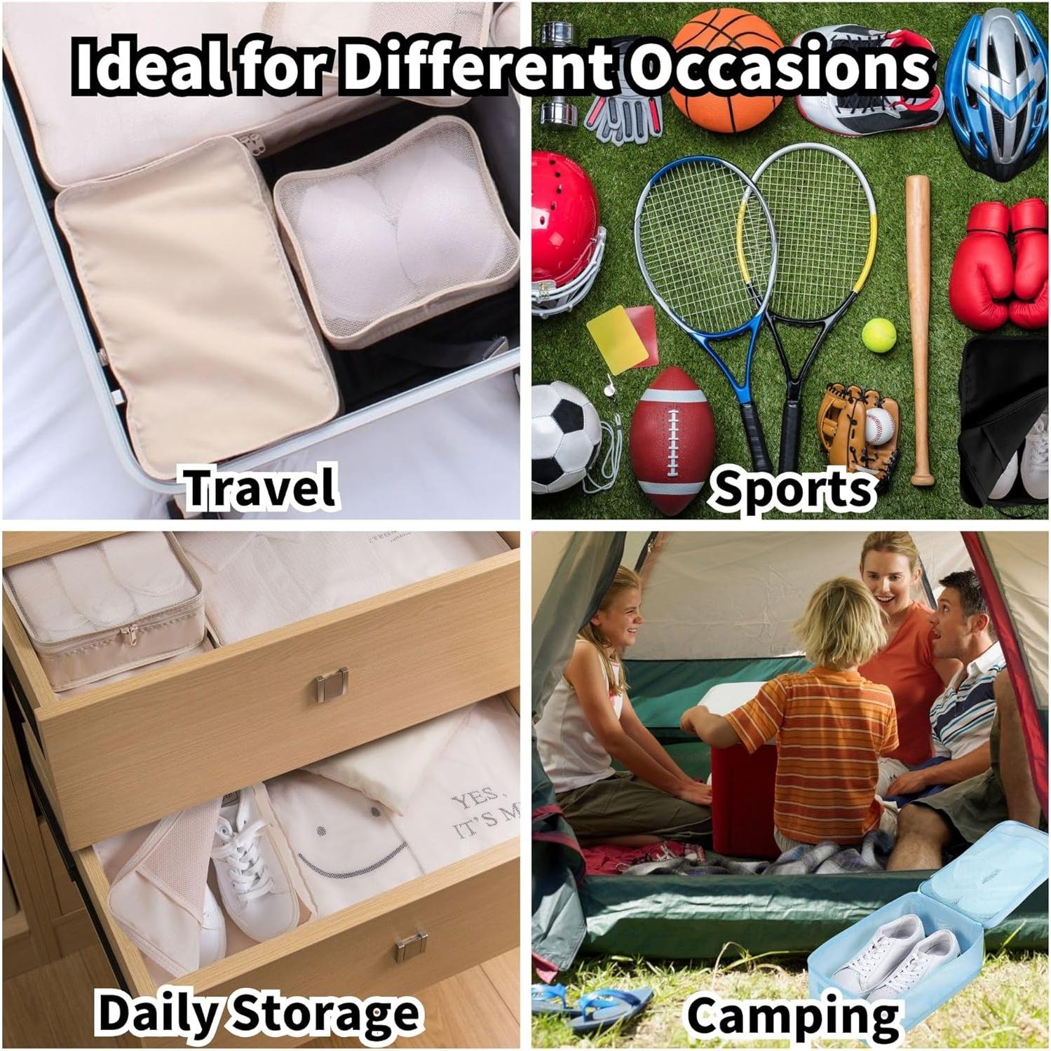 Bolsa de Viaje Tianzong para 2 Pares de Zapatos Beige