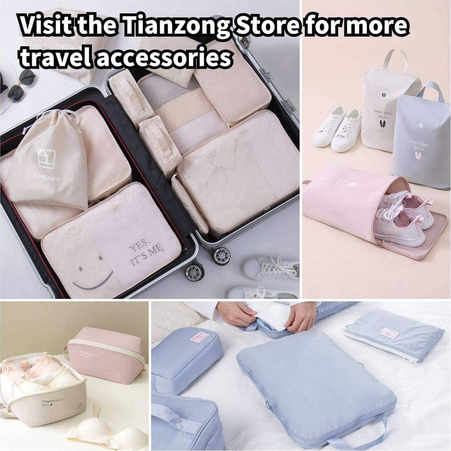 Bolsa de Viaje Tianzong para 2 Pares de Zapatos Beige