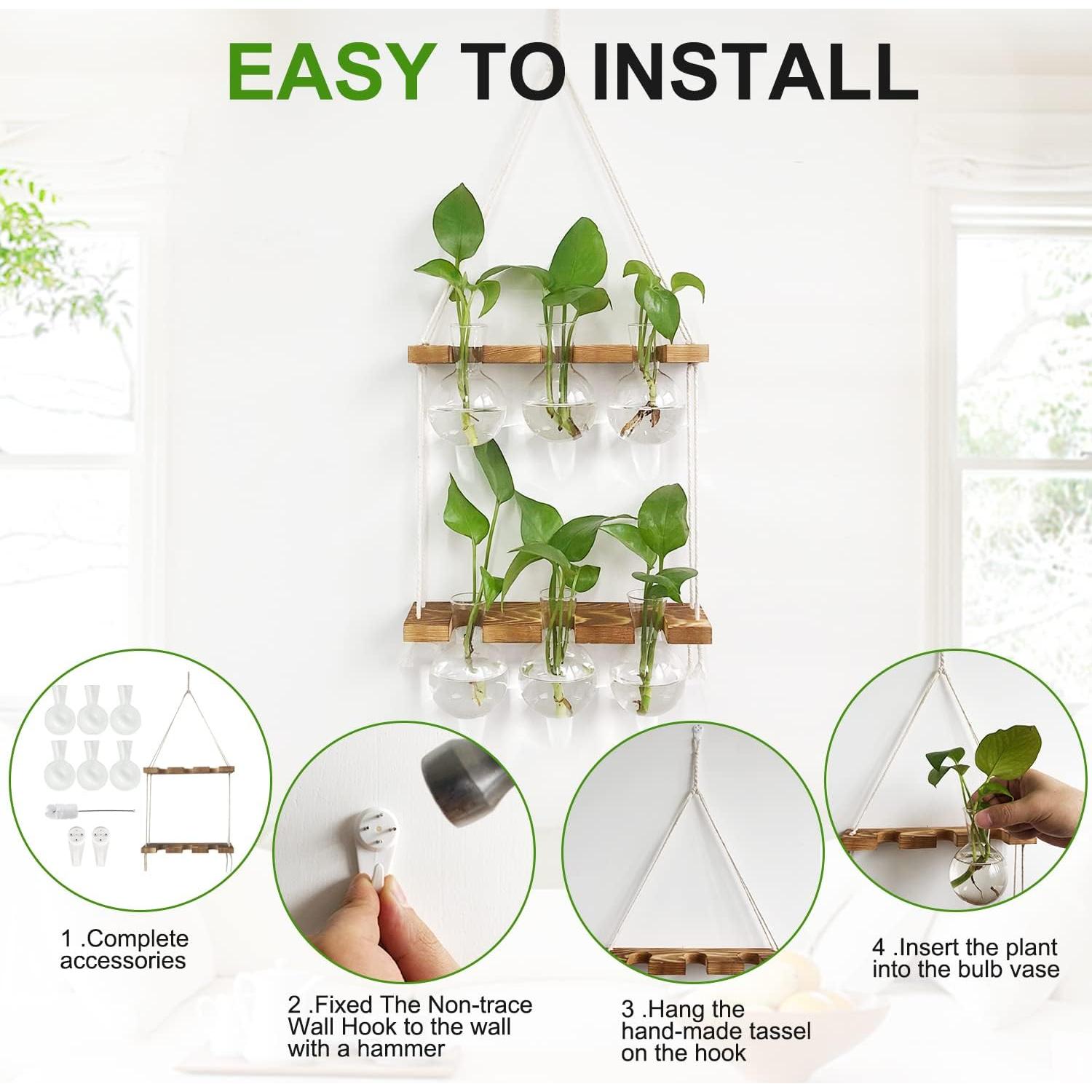 Estación de Propagación de Plantas Hidropónicas RENMXJ - 6 Jarrones de Vidrio