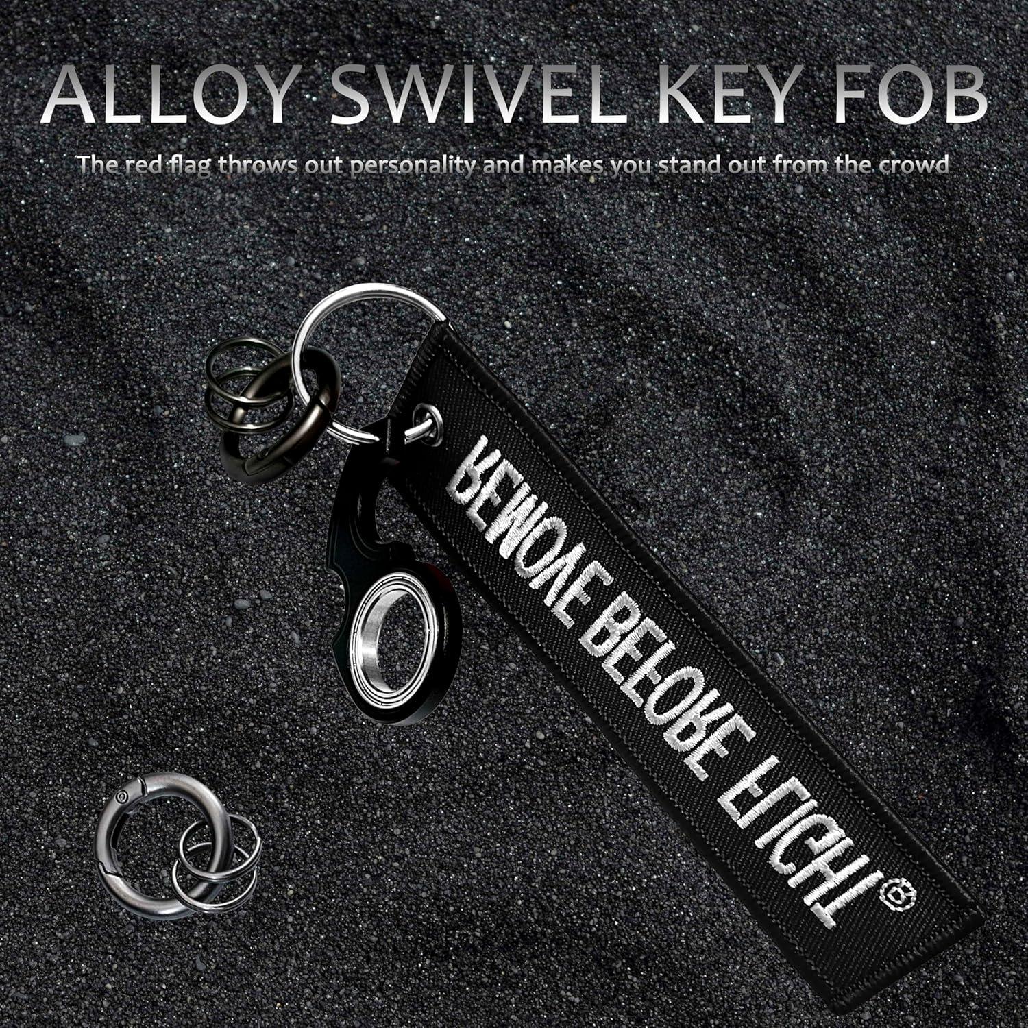 Llavero giratorio antiestrés LENCLE de metal negro