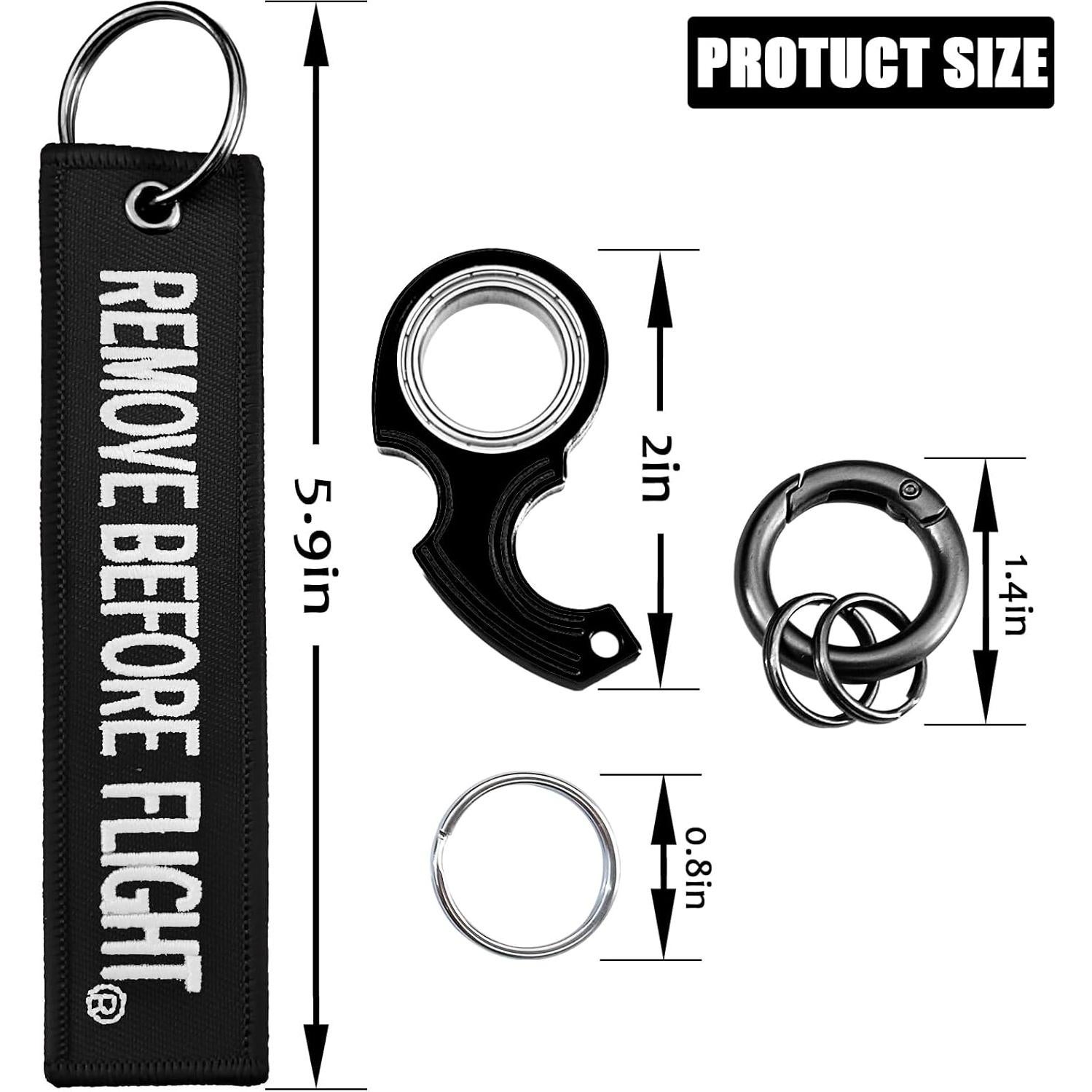 Llavero giratorio antiestrés LENCLE de metal negro