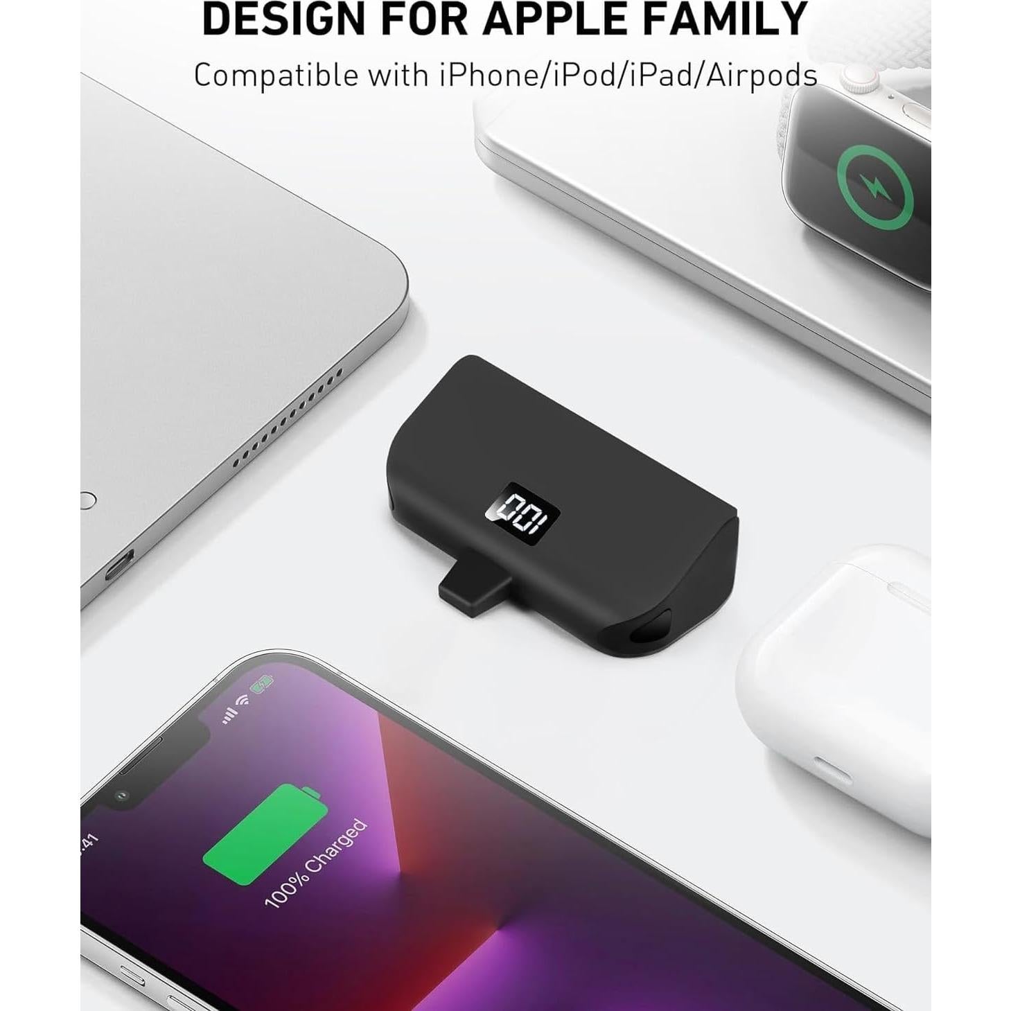 Cargador Portátil Mini 4800mAh para iPhone - Carga Rápida