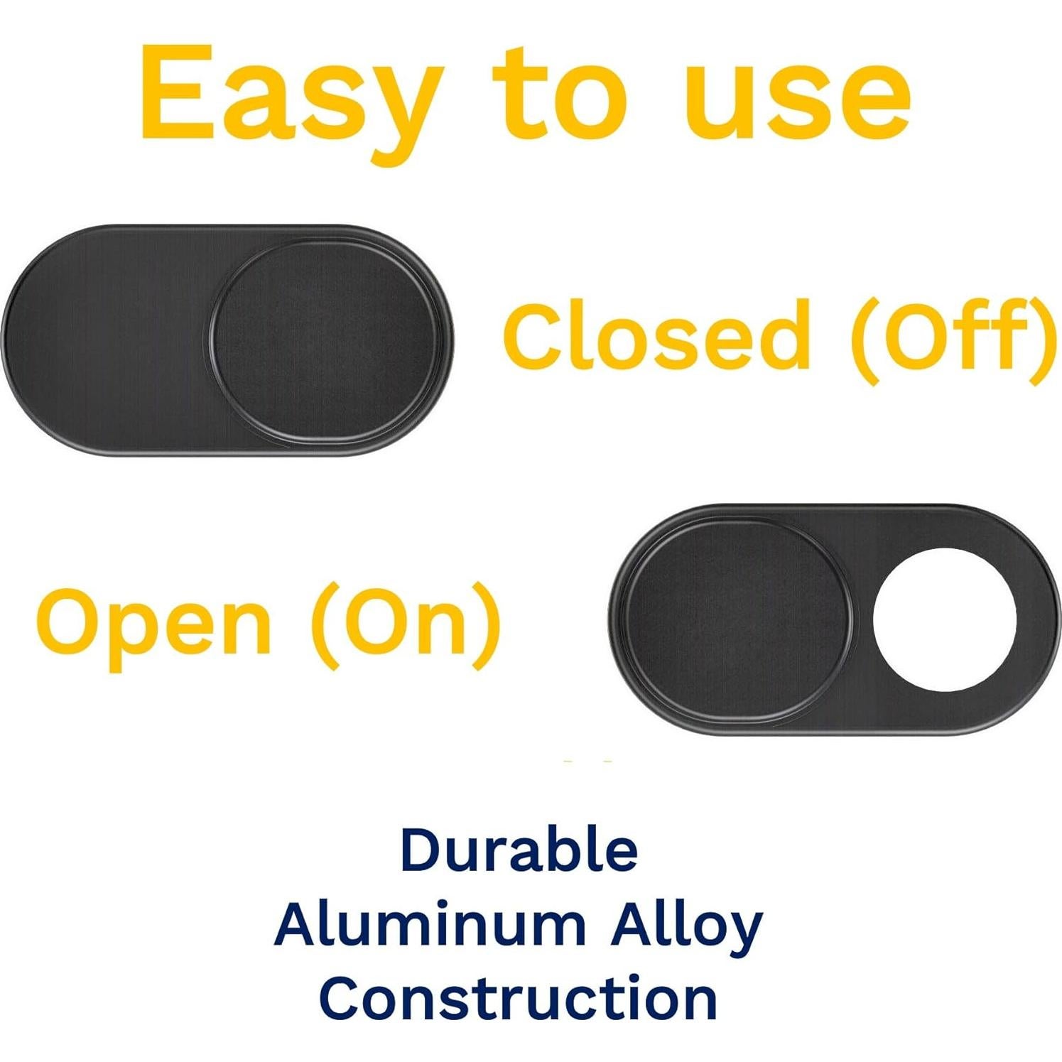 Foretra - Ultra Thin Metal Webcam Cover Privacy Slide for Your Laptop Tablet Avoid Camera Hacking and Protect Your Privacy 10 Pack (BLACK/10PK)