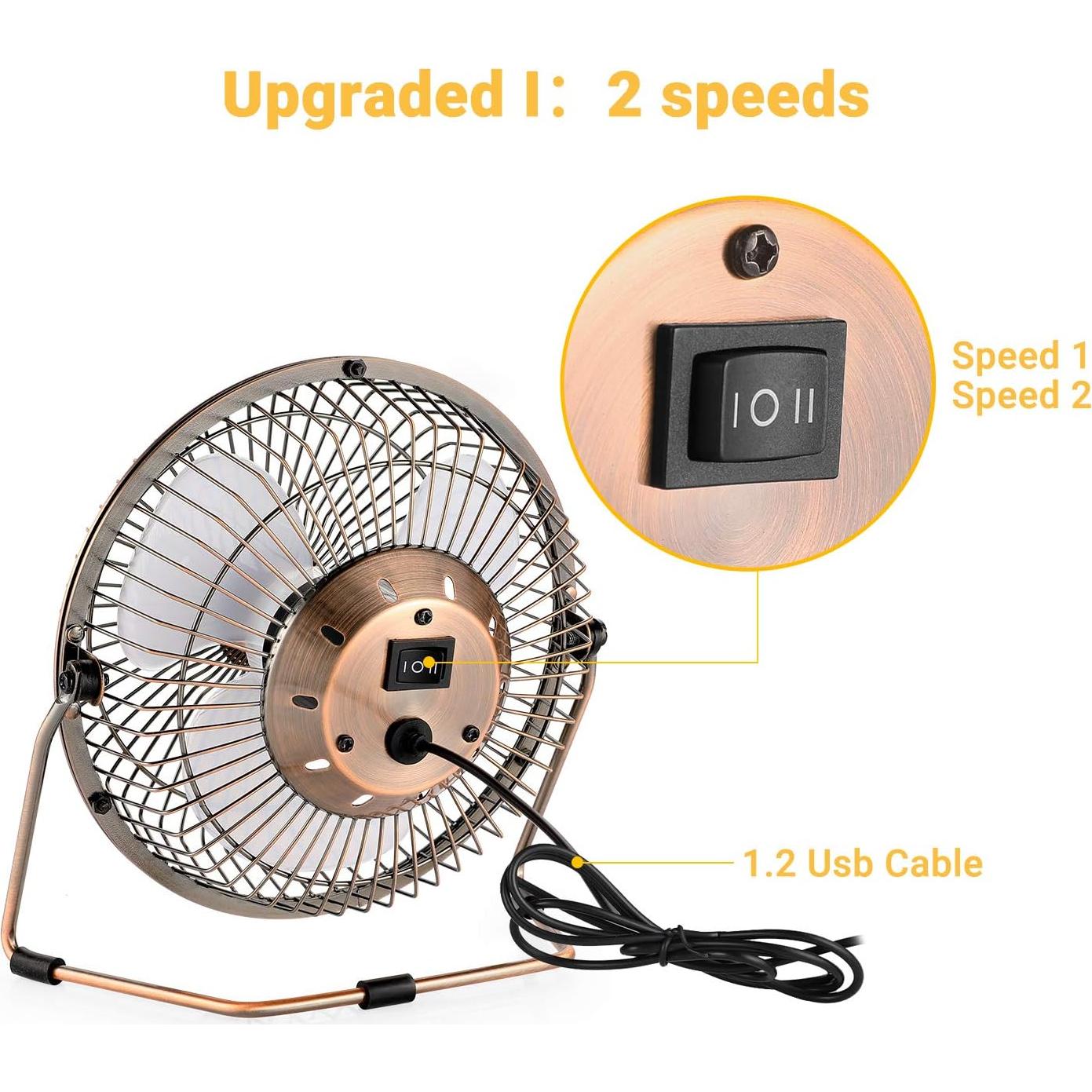 Ventilador de Escritorio USB EasyAcc 12.7 cm Silencioso 2 Velocidades