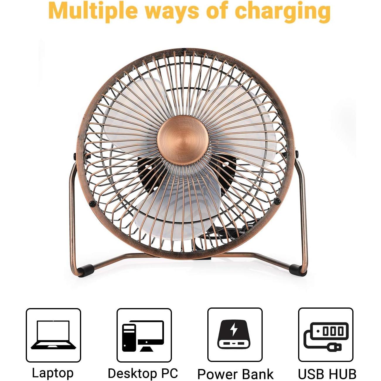 Ventilador de Escritorio USB EasyAcc 12.7 cm Silencioso 2 Velocidades