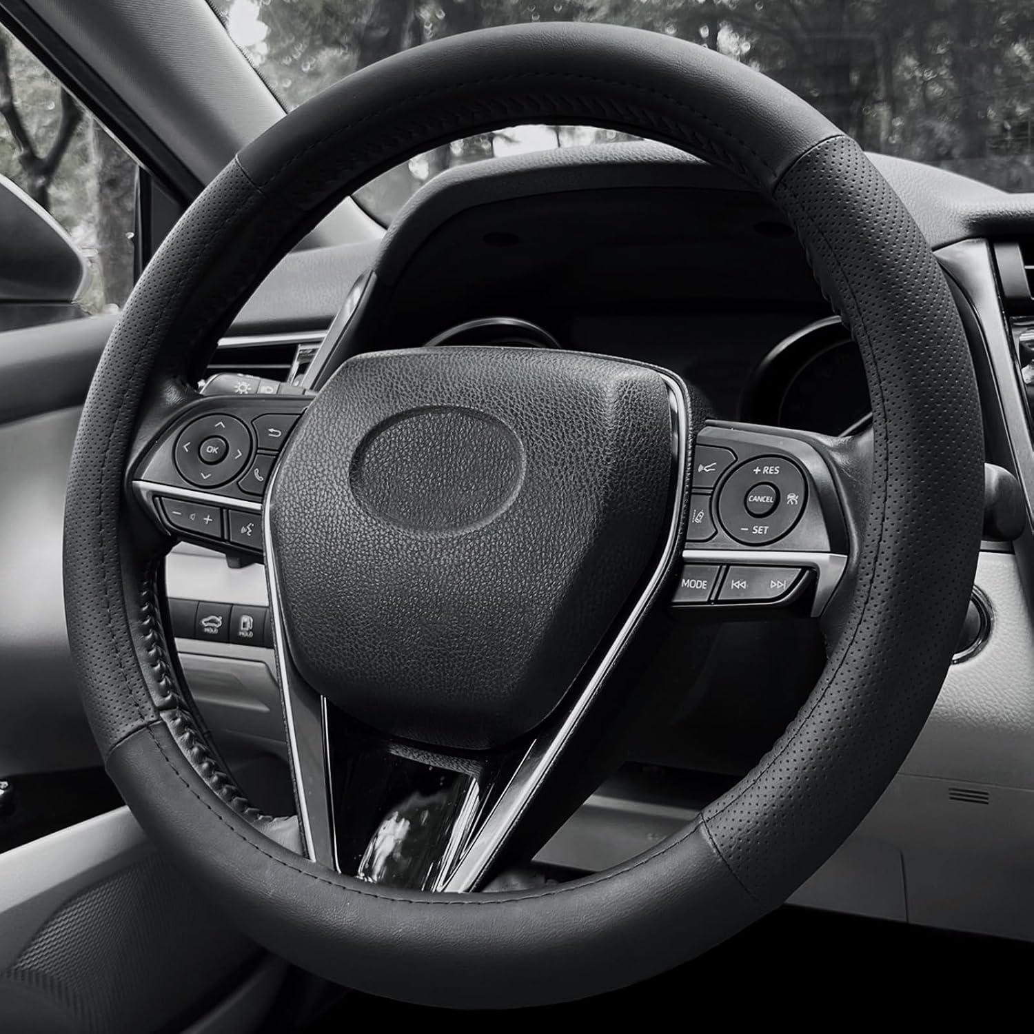 Funda de Volante Mihecor 37-38 cm Cuero Microfibra Negro