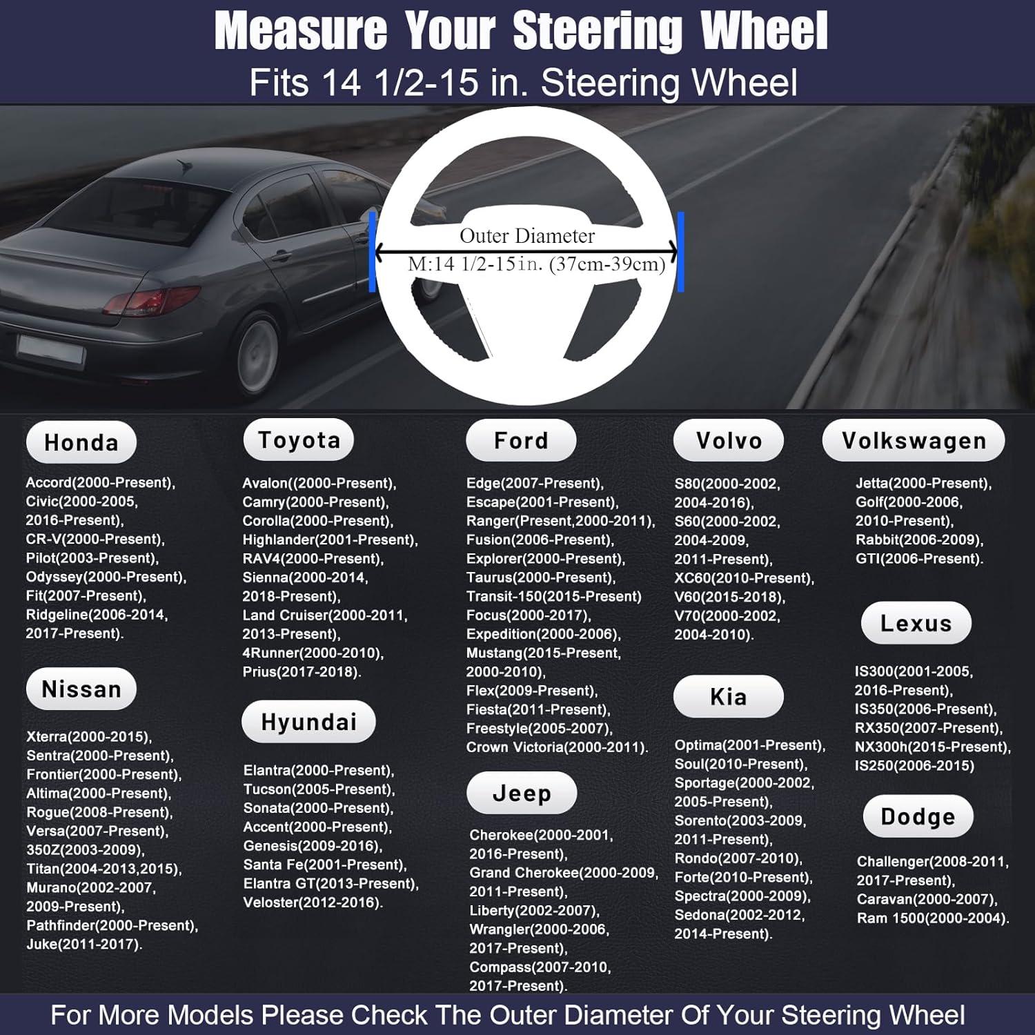 Funda de Volante Mihecor 37-38 cm Cuero Microfibra Negro