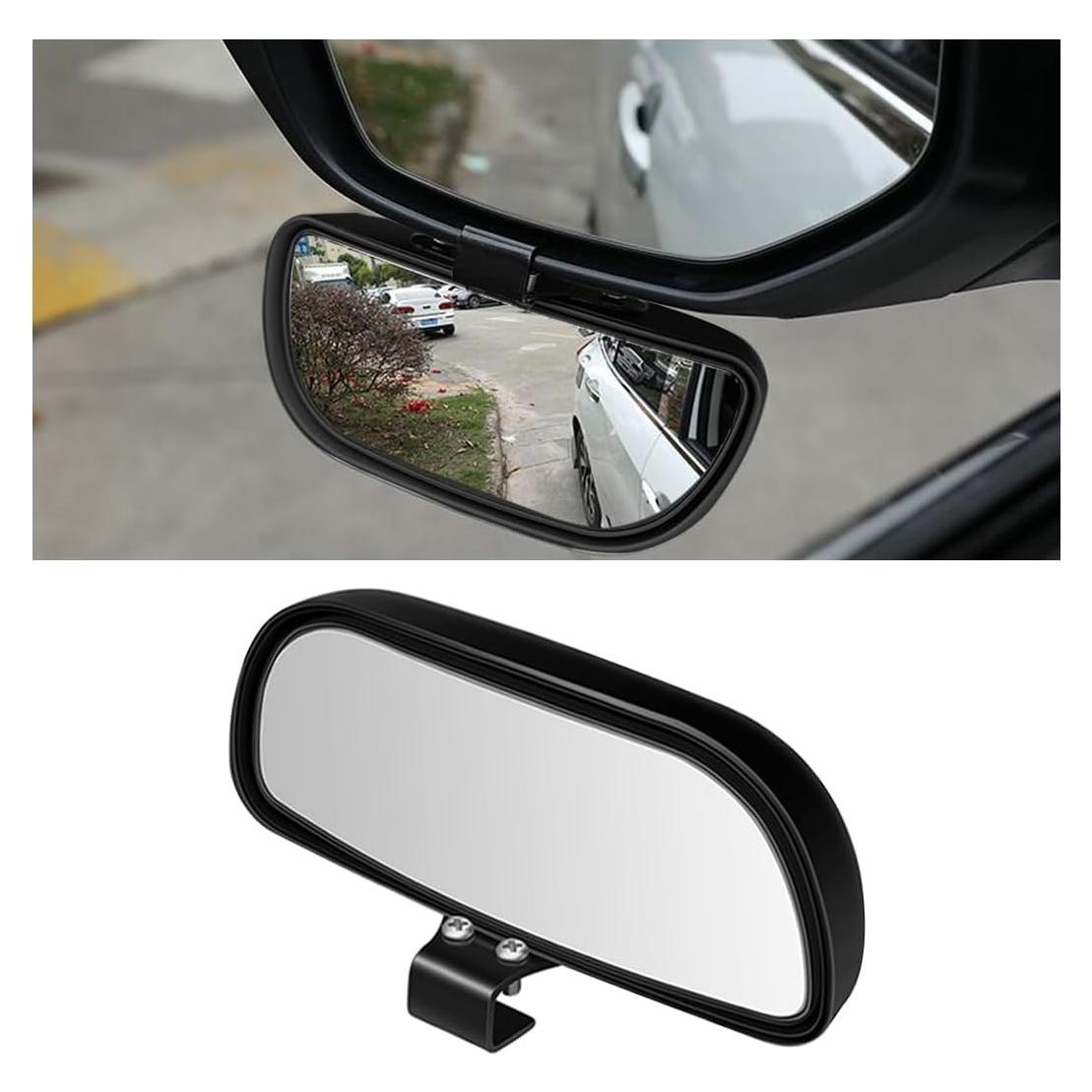 Espejo Convexo de Punto Ciego Mandark para Auto Negro 14.5x6.5cm