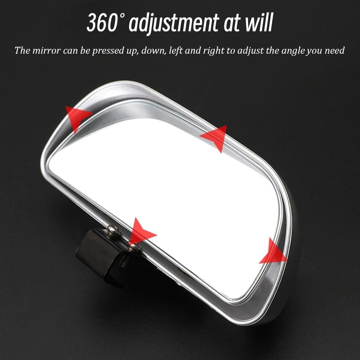 Espejo Convexo de Punto Ciego Mandark para Auto Negro 14.5x6.5cm