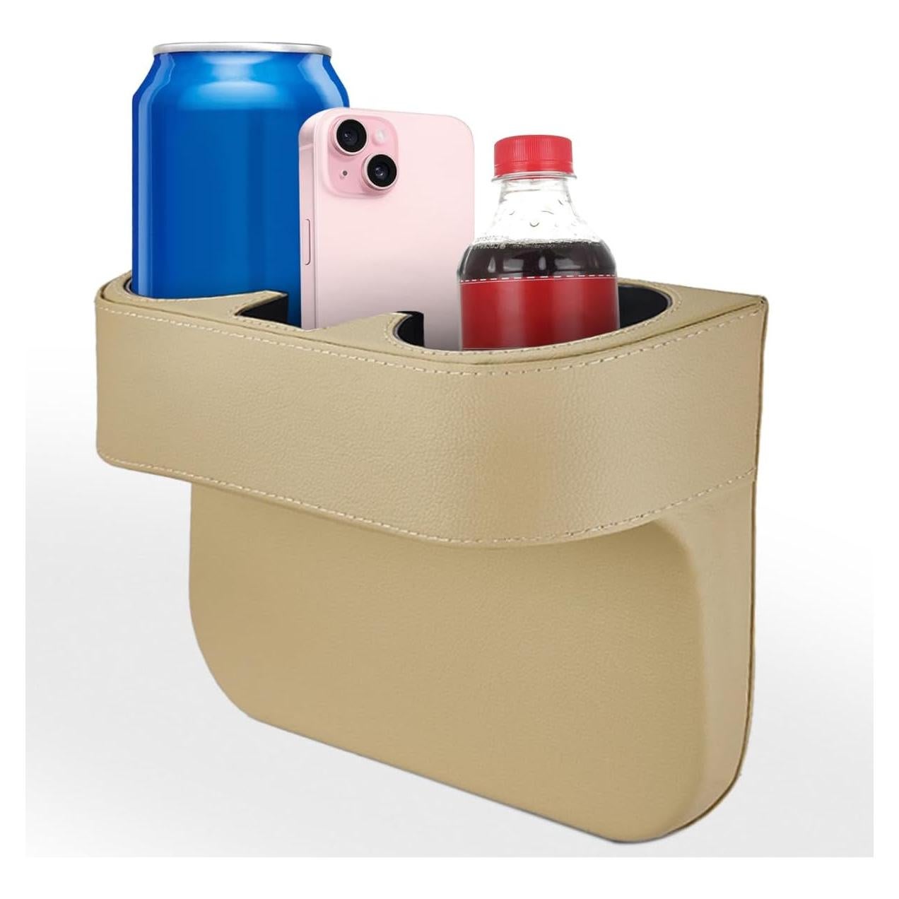 Soporte para Taza de Coche KITUREK Beige, Organizador Multifuncional