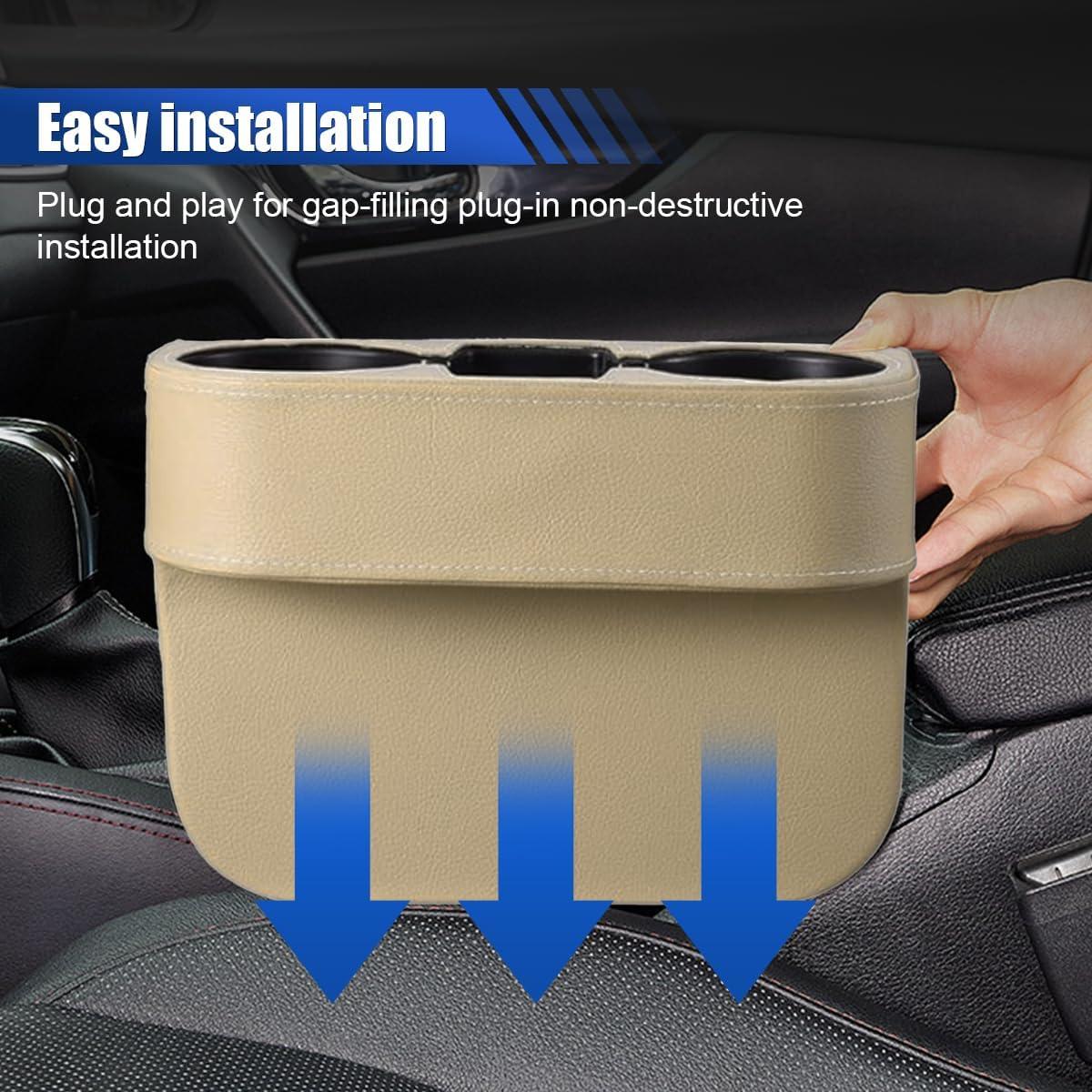 Soporte para Taza de Coche KITUREK Beige, Organizador Multifuncional