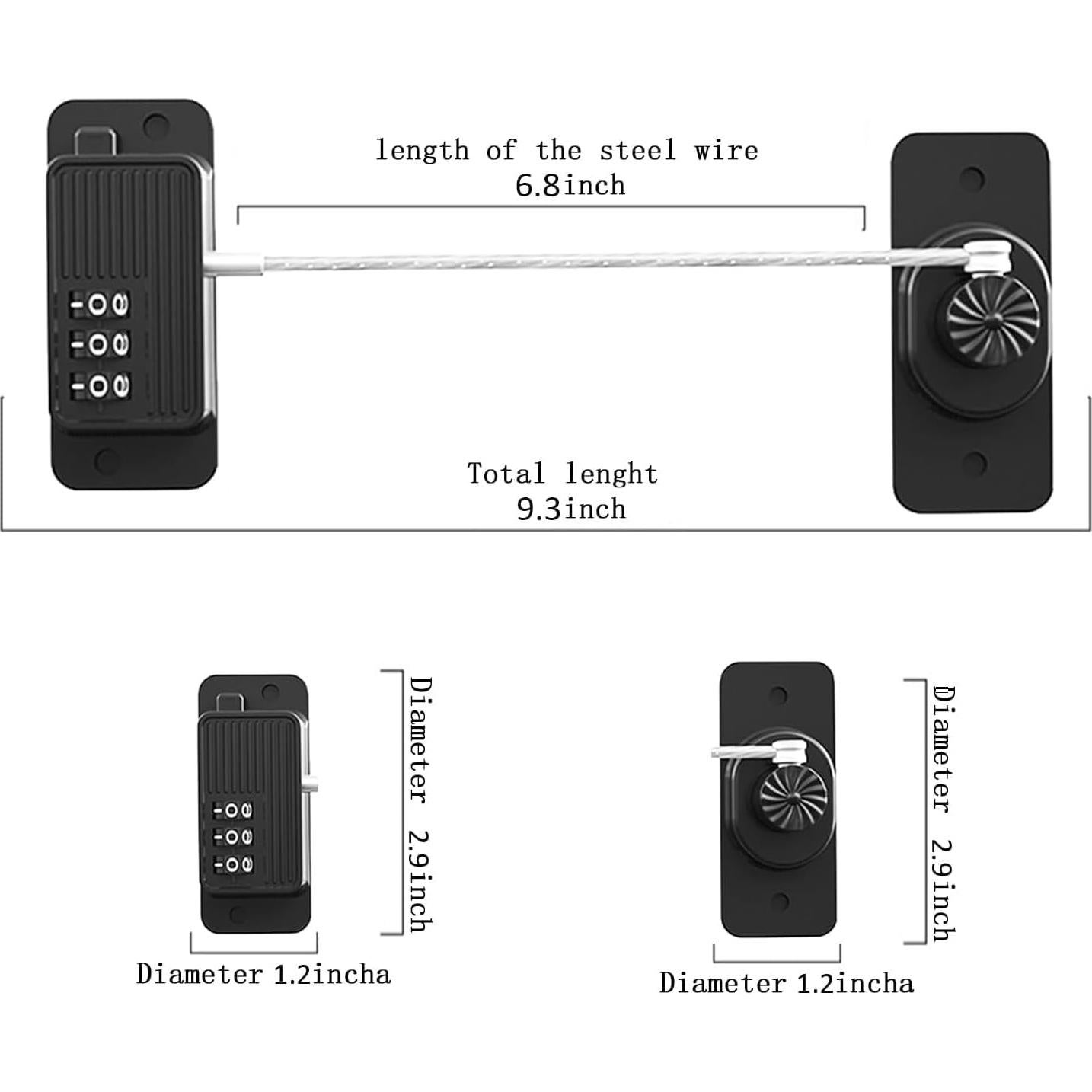 Cerradura Combinada KIZZHISI para Refrigerador y Gabinetes