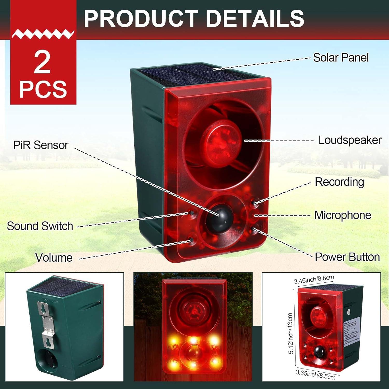 Alarmas de Movimiento Solar Qualirey 2 Pcs con Control Remoto