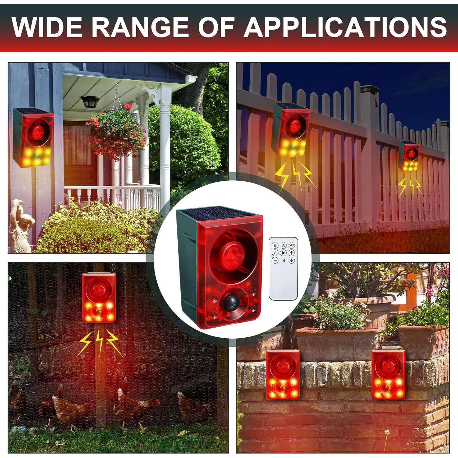 Alarmas de Movimiento Solar Qualirey 2 Pcs con Control Remoto