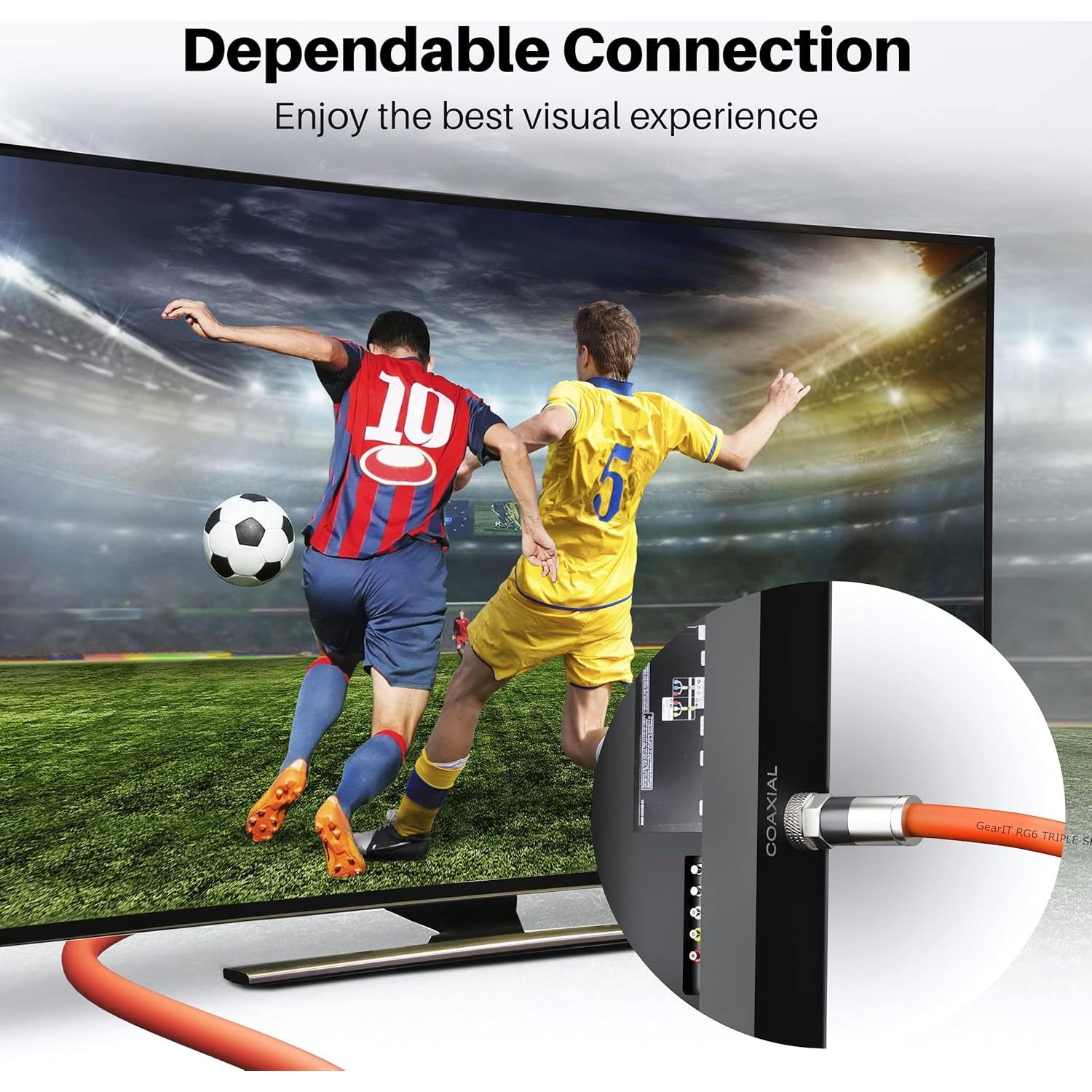 Cable Coaxial GEARit RG6 4.57m para Entierro Directo