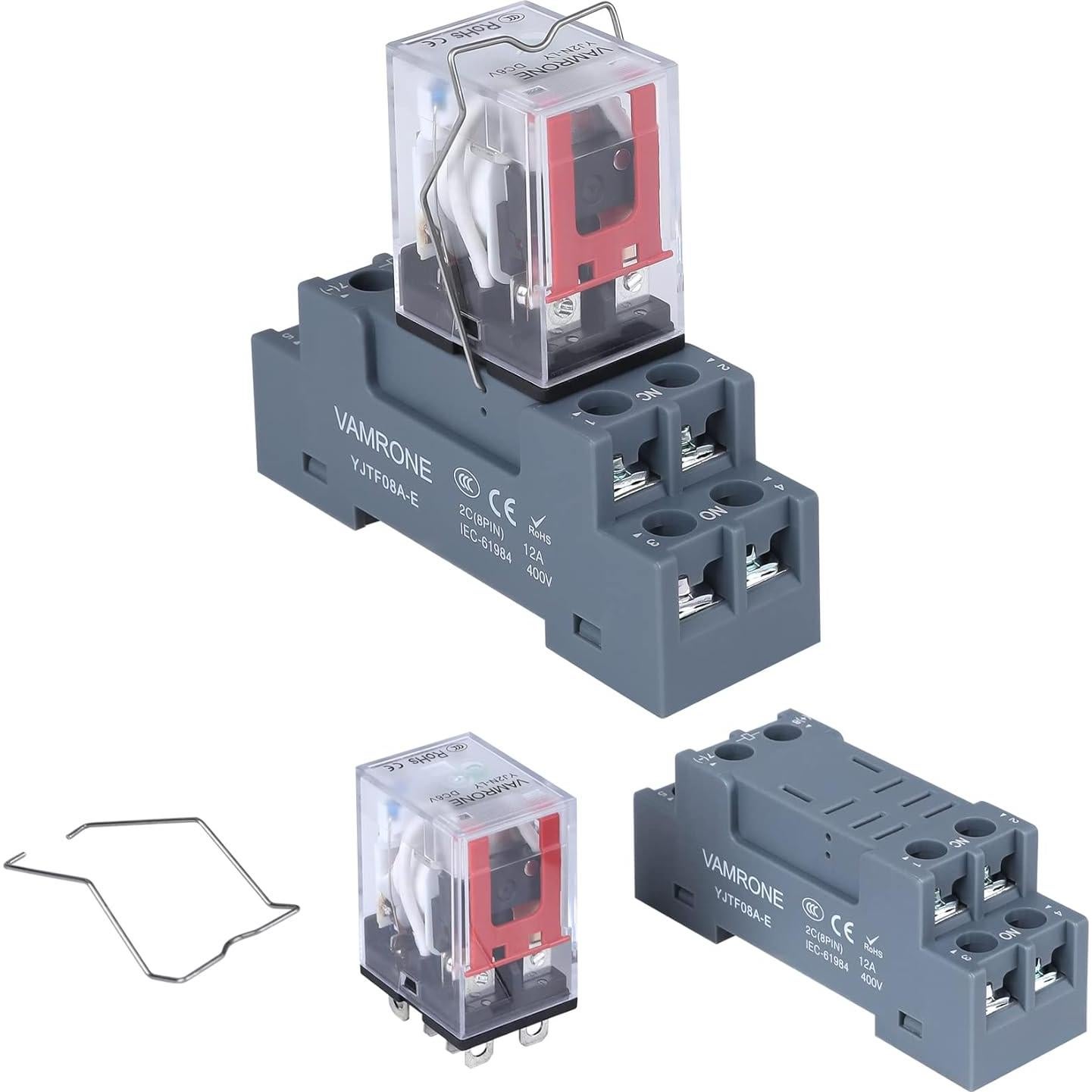 Relé Electromagnético 10A 6V CC con Base y LED - MY2NJ