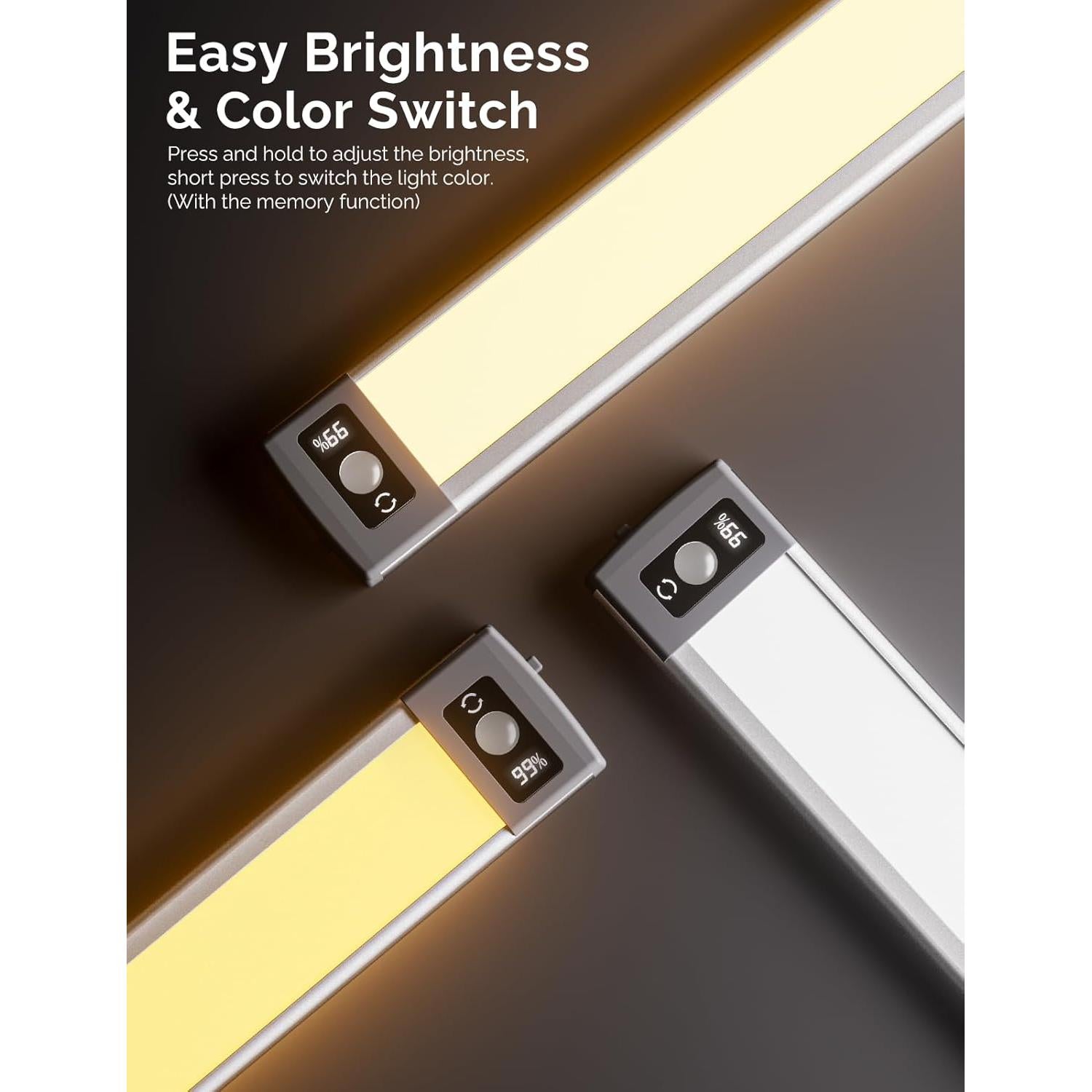 Luz Bajo Gabinete YIGER LED 25.4cm Inalámbrica con Sensor