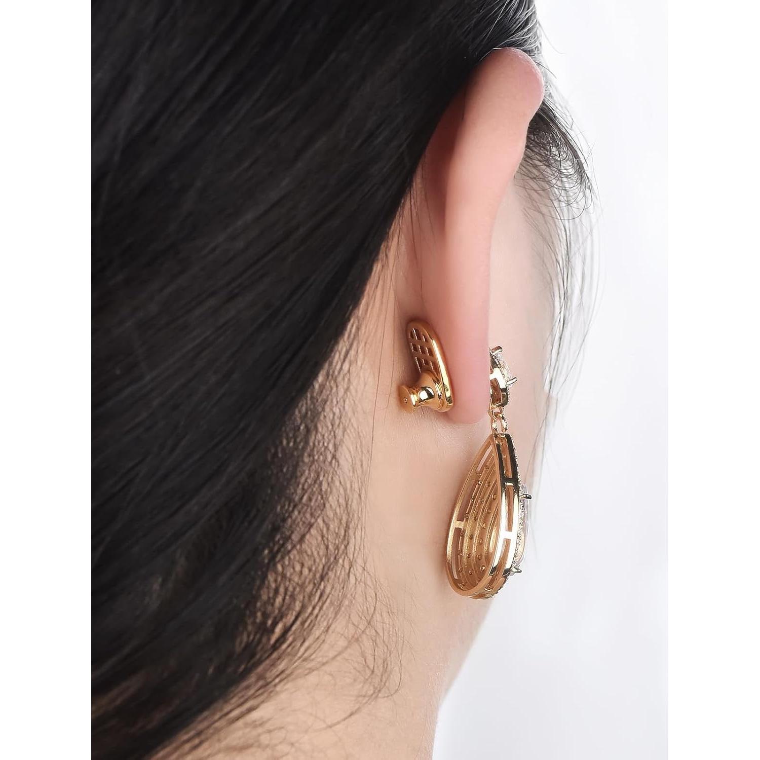 Resortes para Pendientes EBFDOH Oro 18K 4 Piezas Soporte Duradero