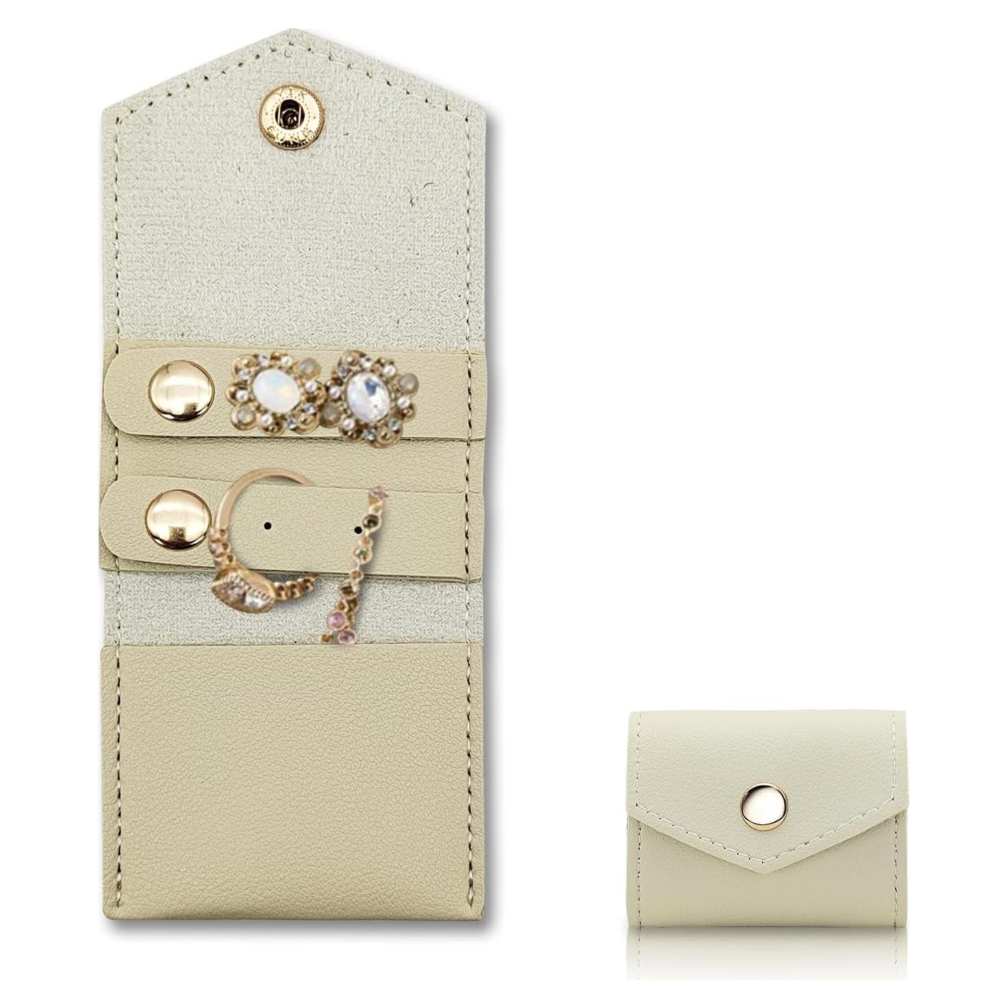 Mini Bolsa de Viaje para Joyas AfitLulu Albaricoque Plegable