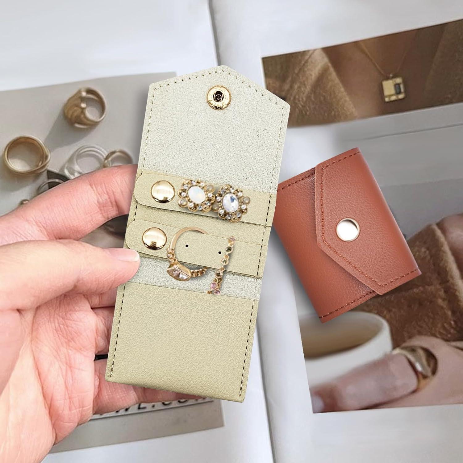 Mini Bolsa de Viaje para Joyas AfitLulu Albaricoque Plegable