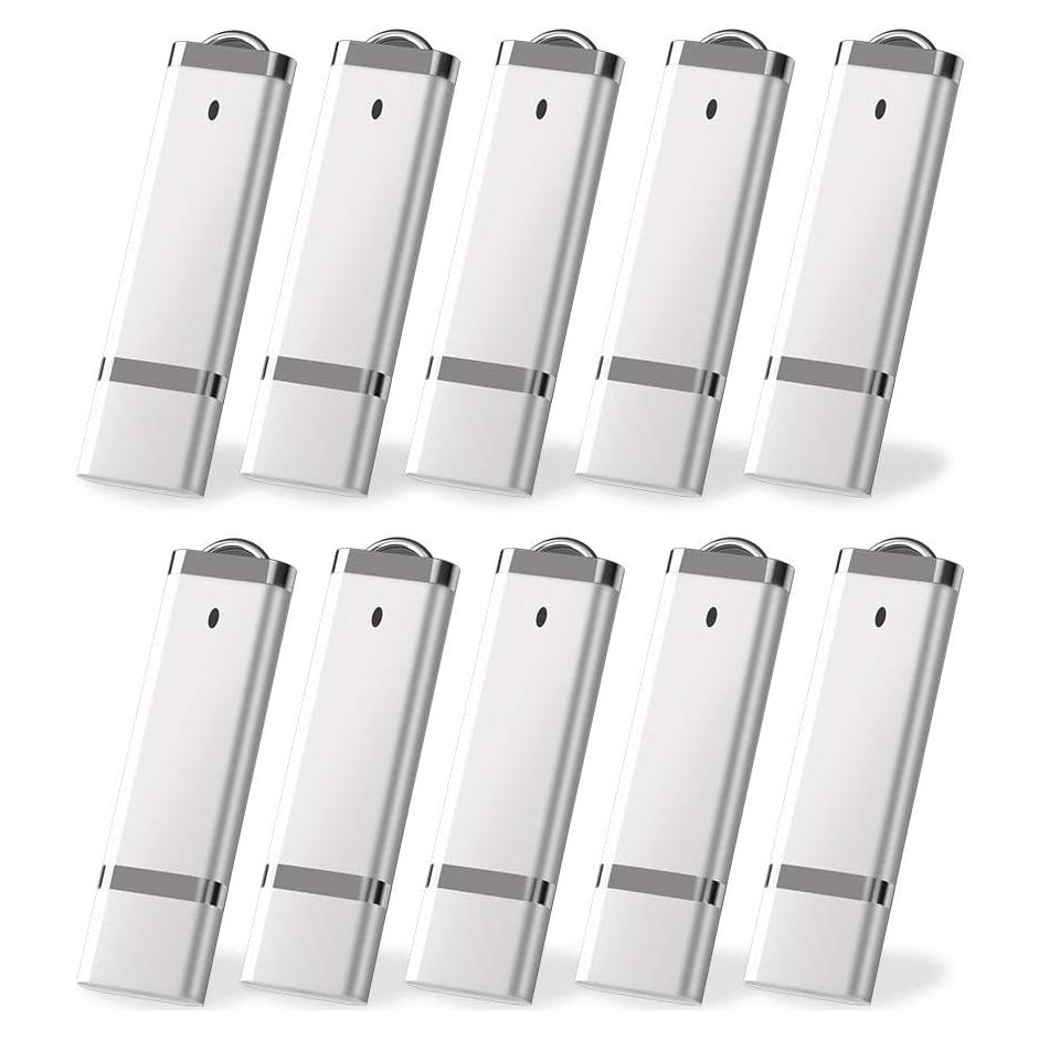 KEXIN 10 Pack 32 GB USB Flash Drive Plateado