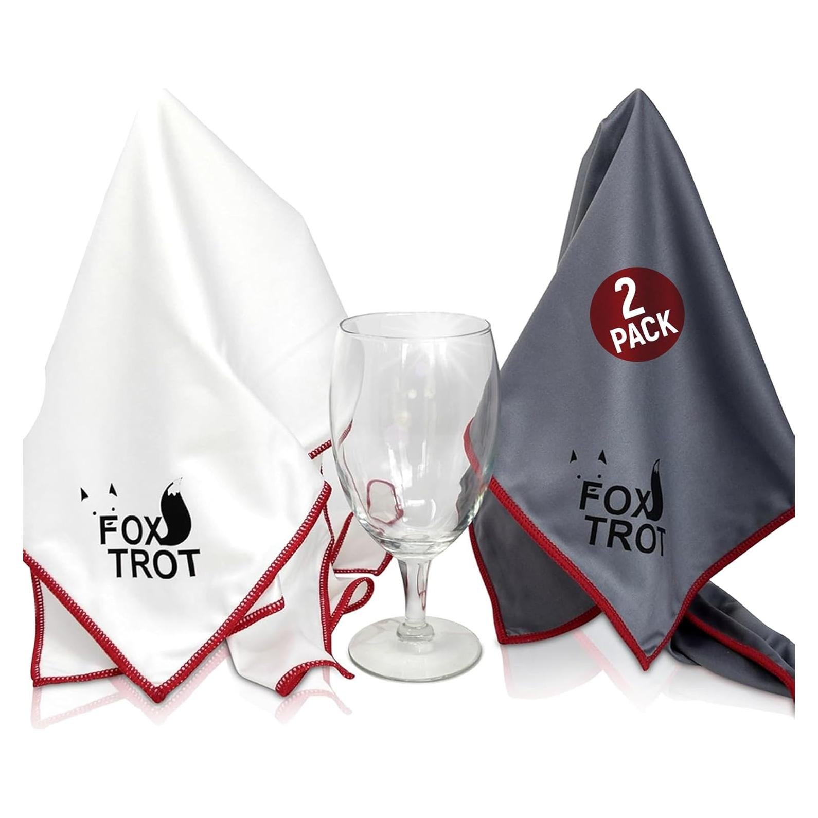 Paquete de 2 Paños de Pulido Microfibra Fox Trot Blanco Gris