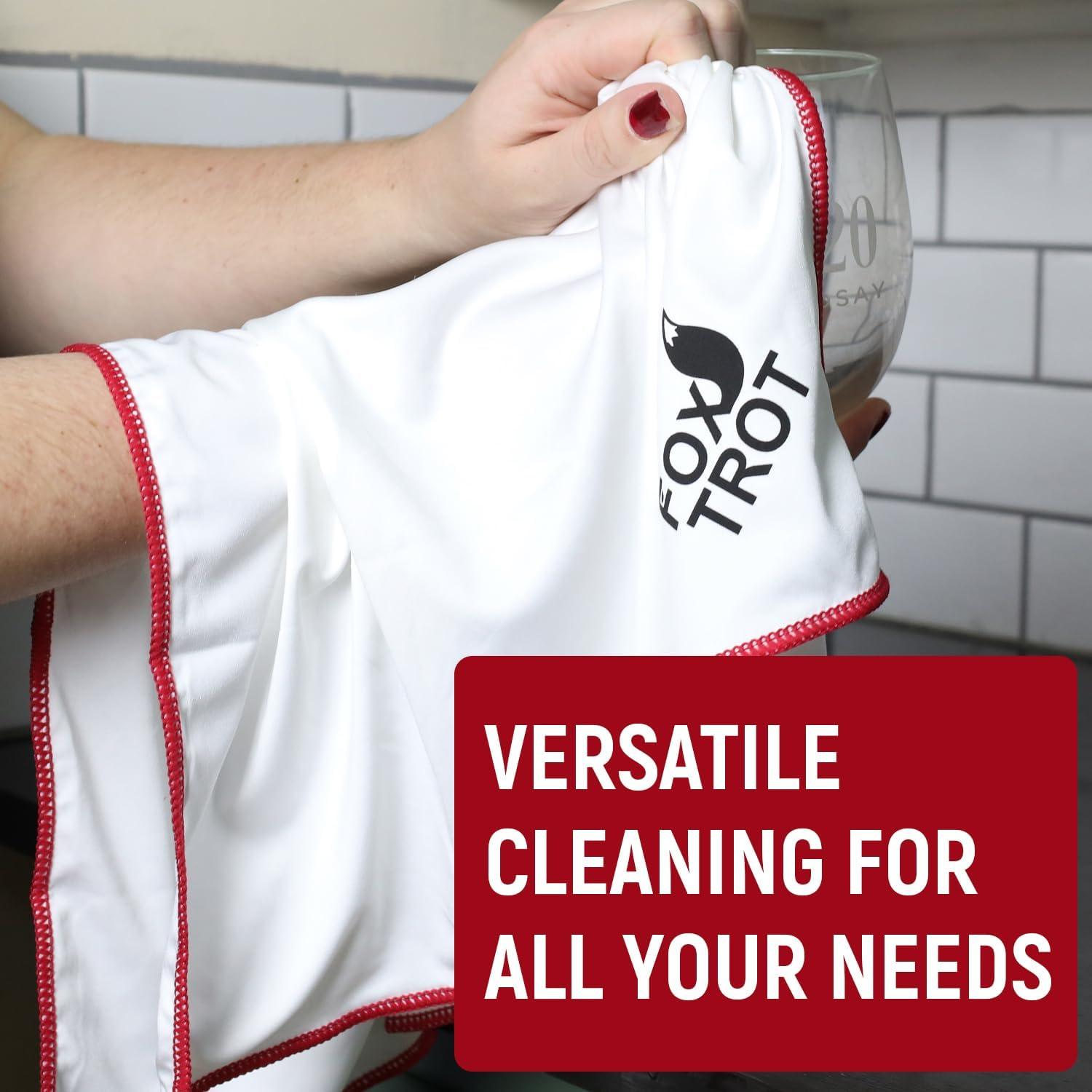 Paquete de 2 Paños de Pulido Microfibra Fox Trot Blanco Gris