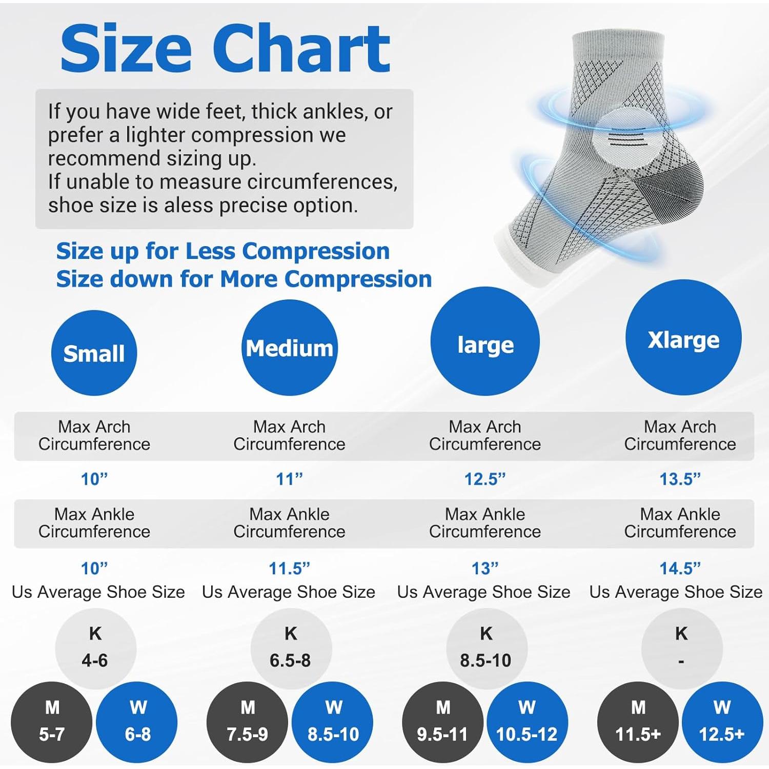 Calcetines de Compresión Sin Dedos Sagry para Neuropatía - Pequeño