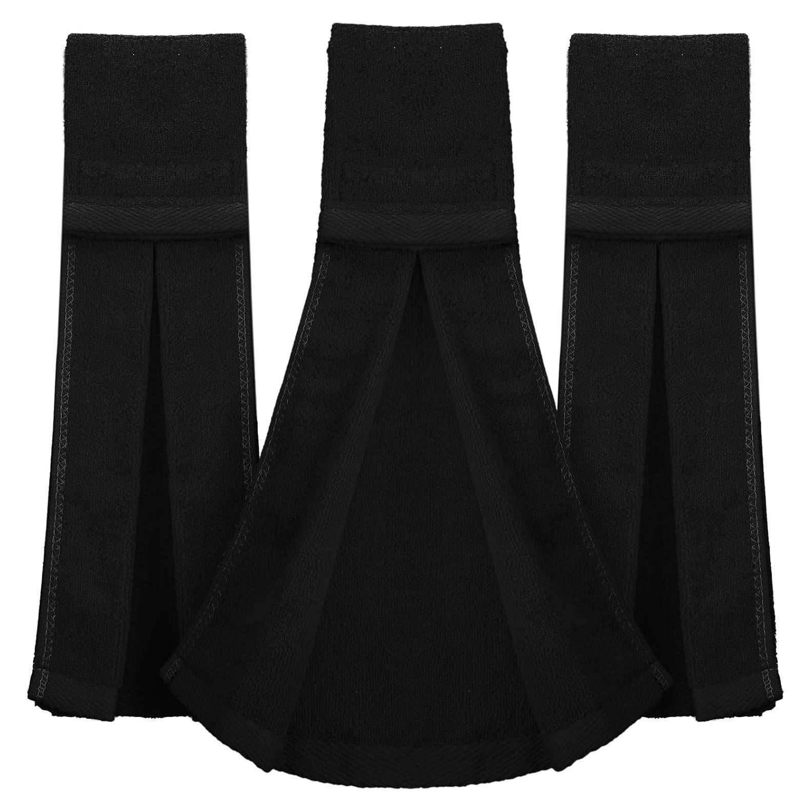 Toallas de Deporte Moukeren 3 Pcs Algodón Negro 50 cm