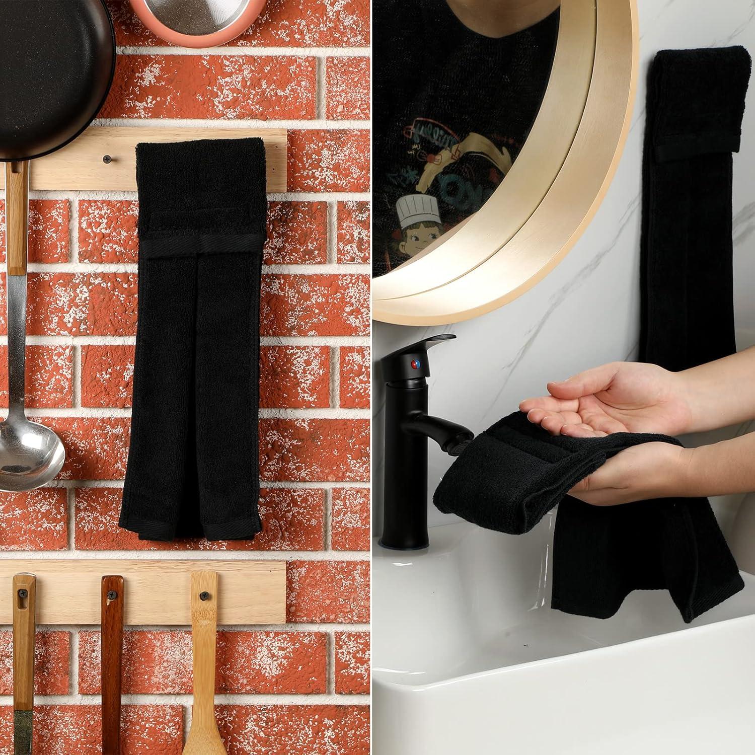 Toallas de Deporte Moukeren 3 Pcs Algodón Negro 50 cm