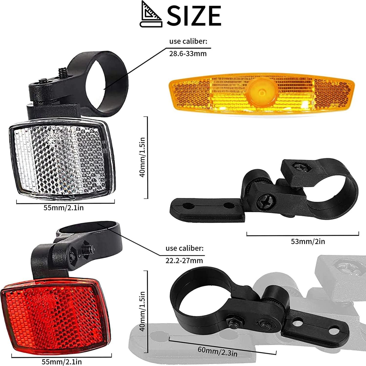 Kit de Reflectores para Bicicleta VICDUEKG 6 Piezas Seguridad