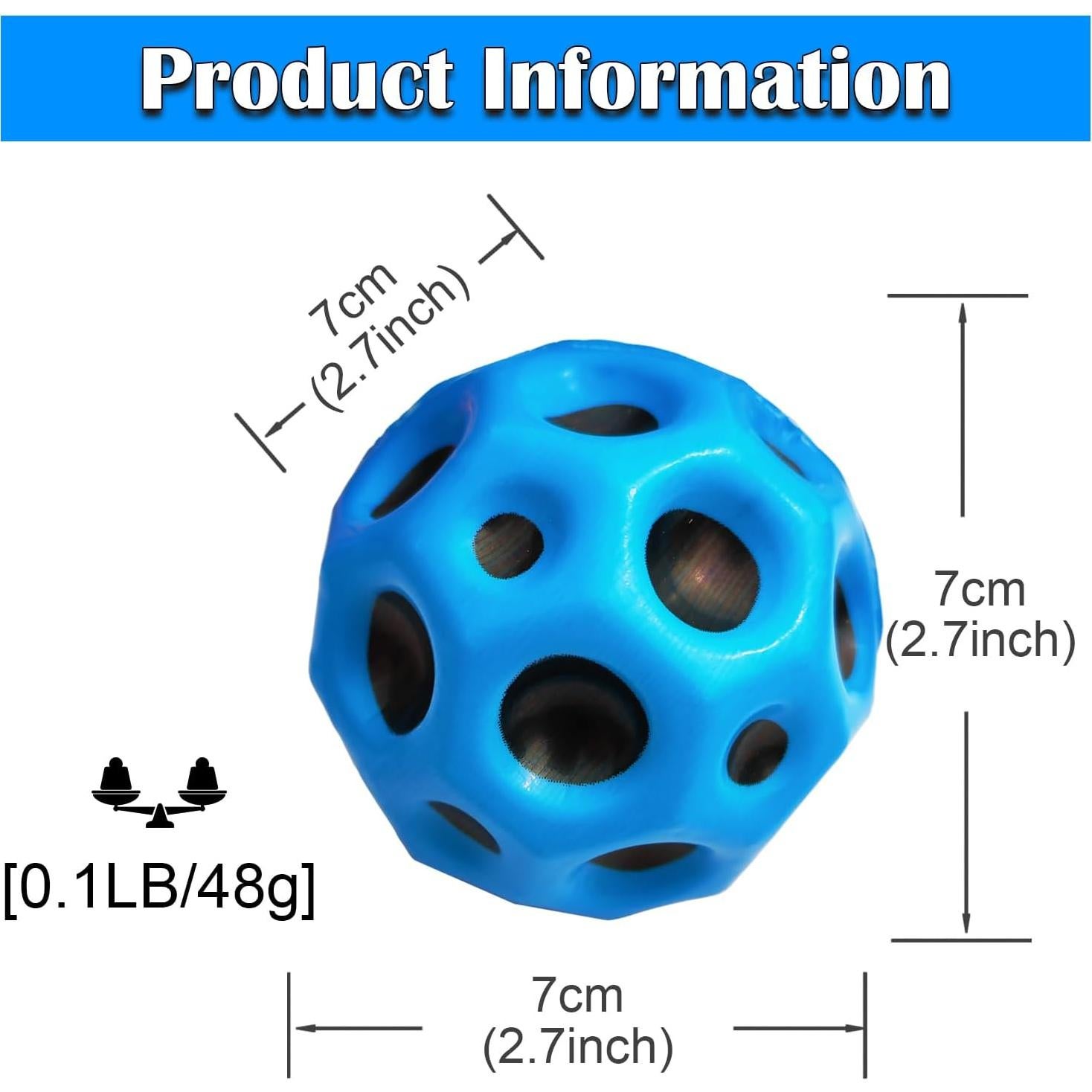 Pelota de Salto Alto ZHEBAG 70mm - 3 Piezas - Azul
