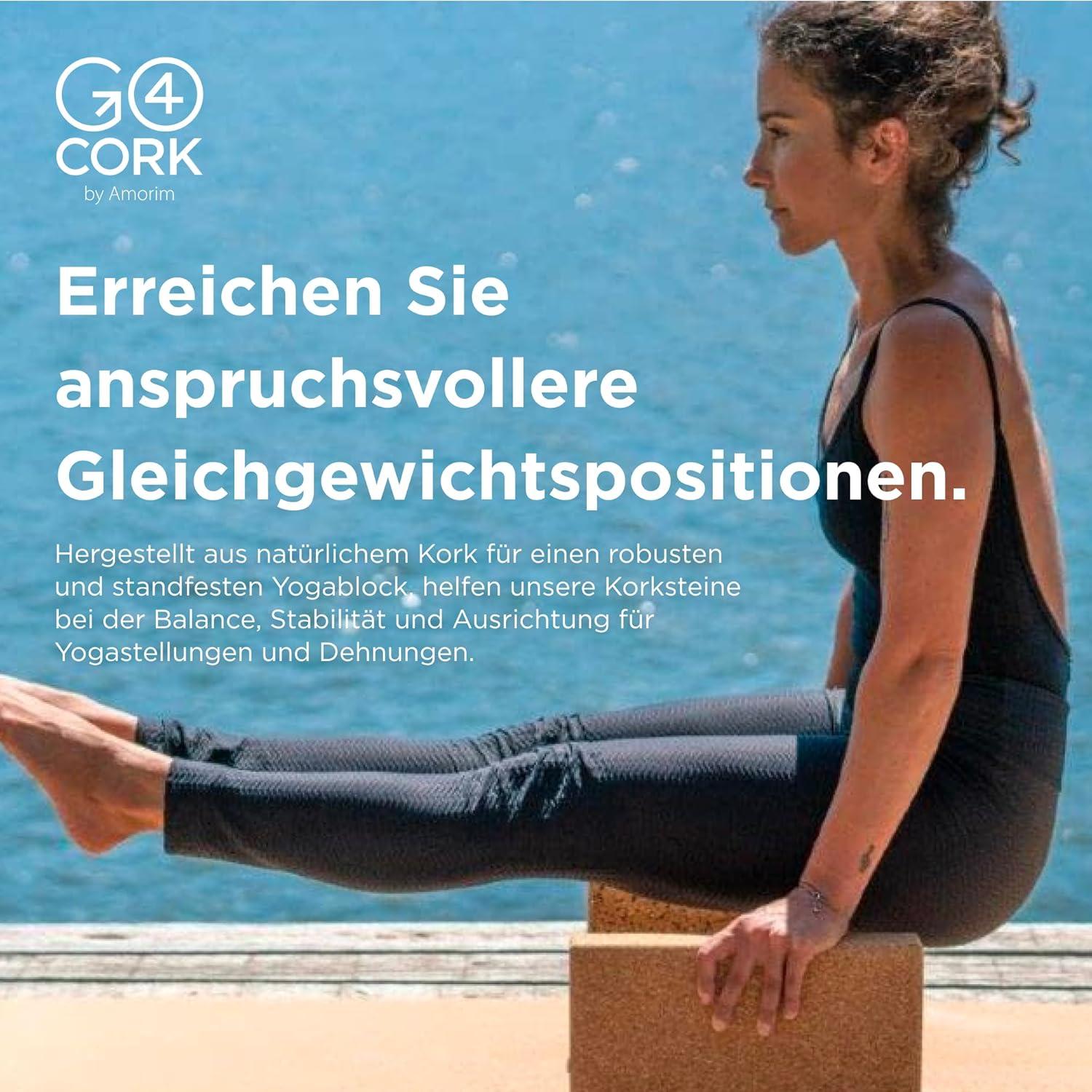 Bloque de Yoga de Corcho Go4Cork Antideslizante 20x30 cm