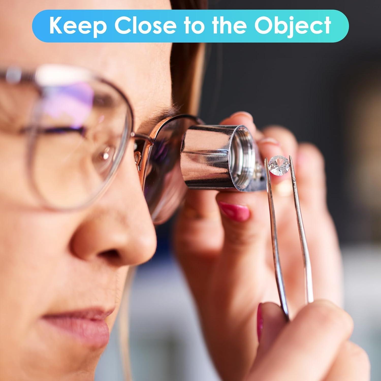 Lupa de Joyero Leffis 40X con Luz LED y UV Plegable