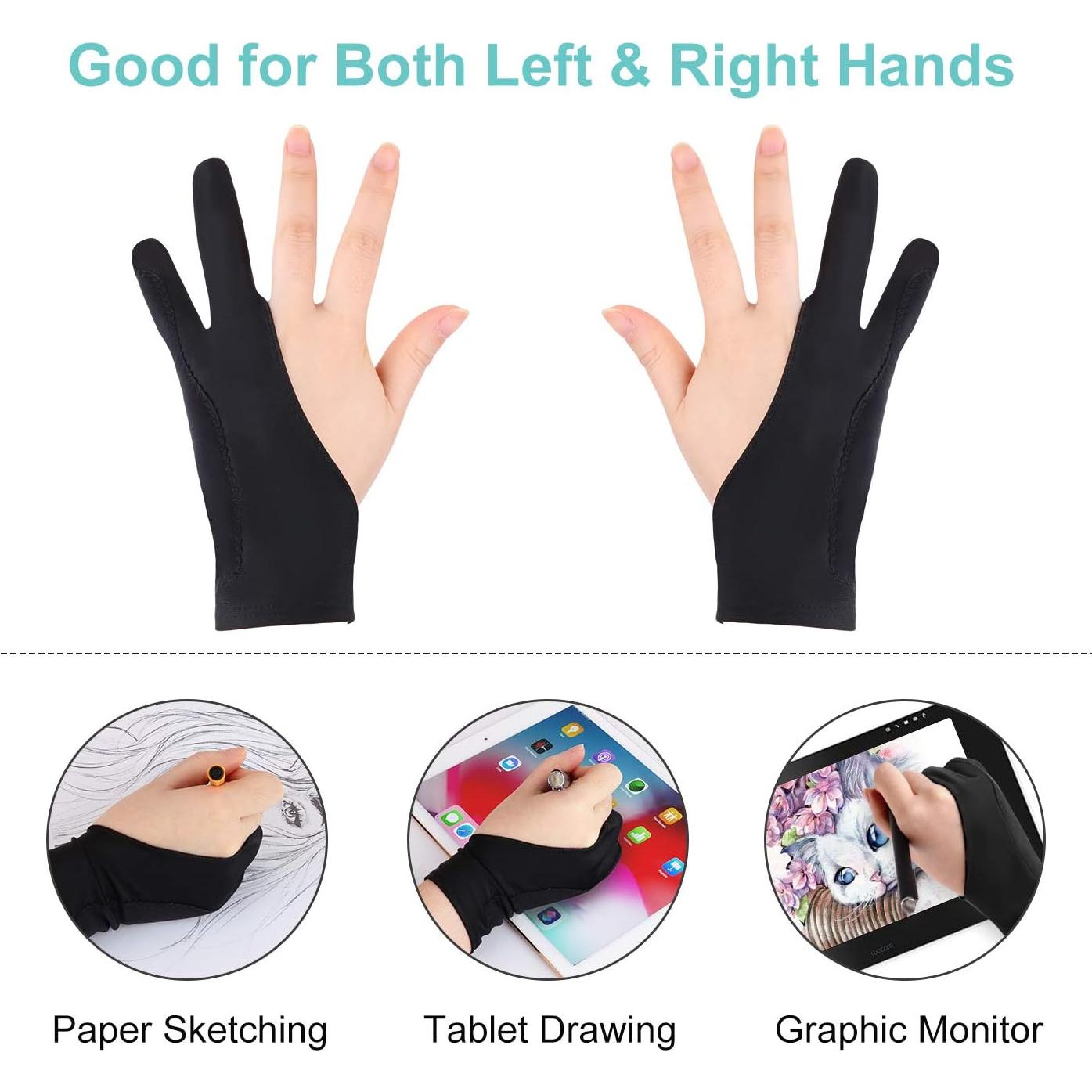 Guantes de Dibujo Mixoo 2 Piezas - Lycra Transpirable Pequeño