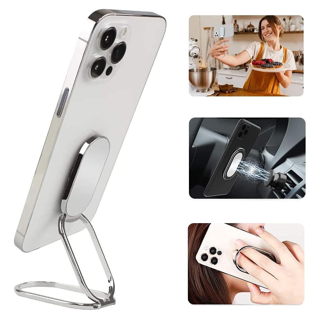 Soporte Plegable para Teléfono Móvil CLZWiiN Plata 360°