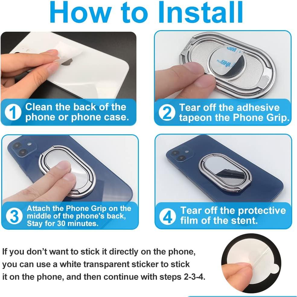 Soporte Plegable para Teléfono Móvil CLZWiiN Plata 360°