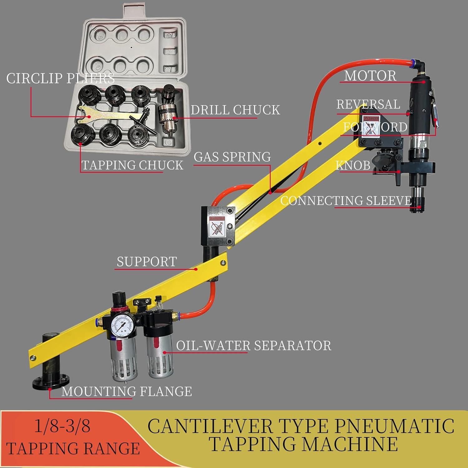 Máquina de Roscar Neumática Melwozhwu GS7125 M3-M12 970mm