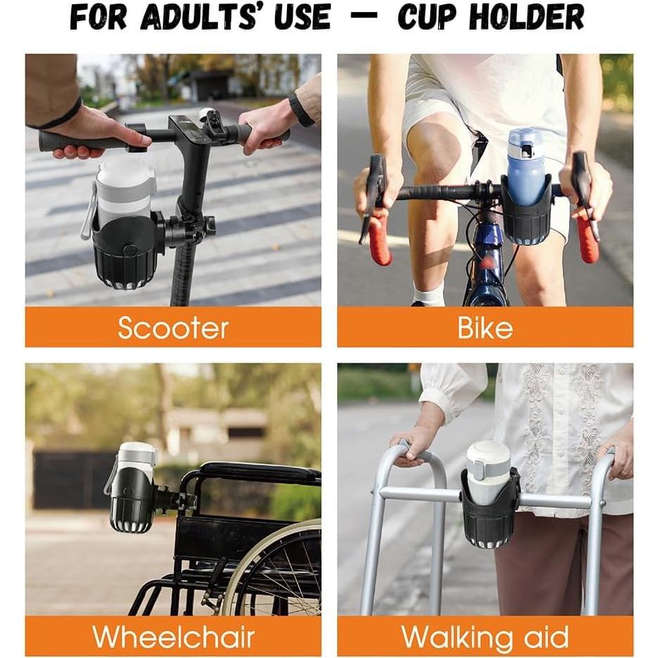 Bandeja de bocadillos desmontable LUFFCABO con portavasos negro