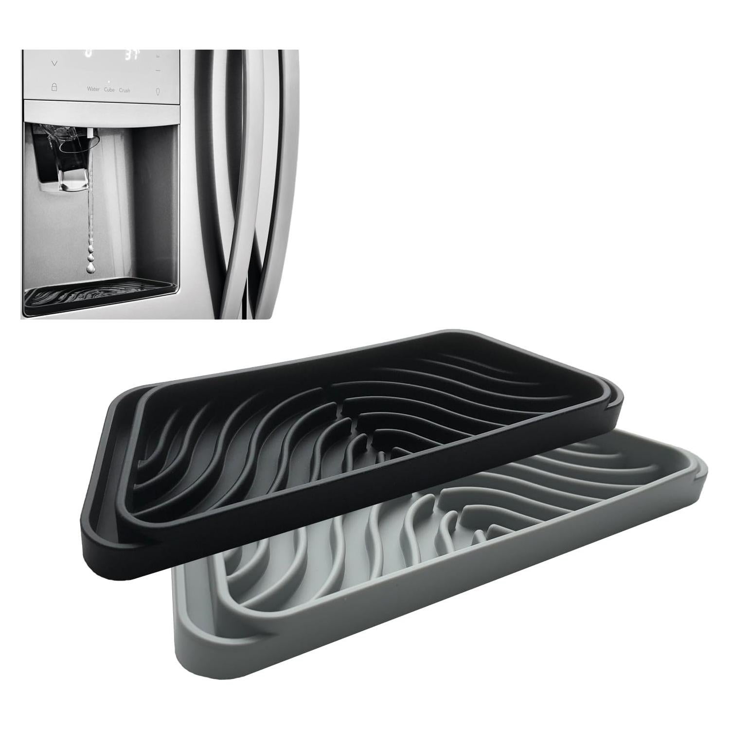 Bandeja de Goteo de Silicona FARIRICAJON 2 Piezas Negra y Gris