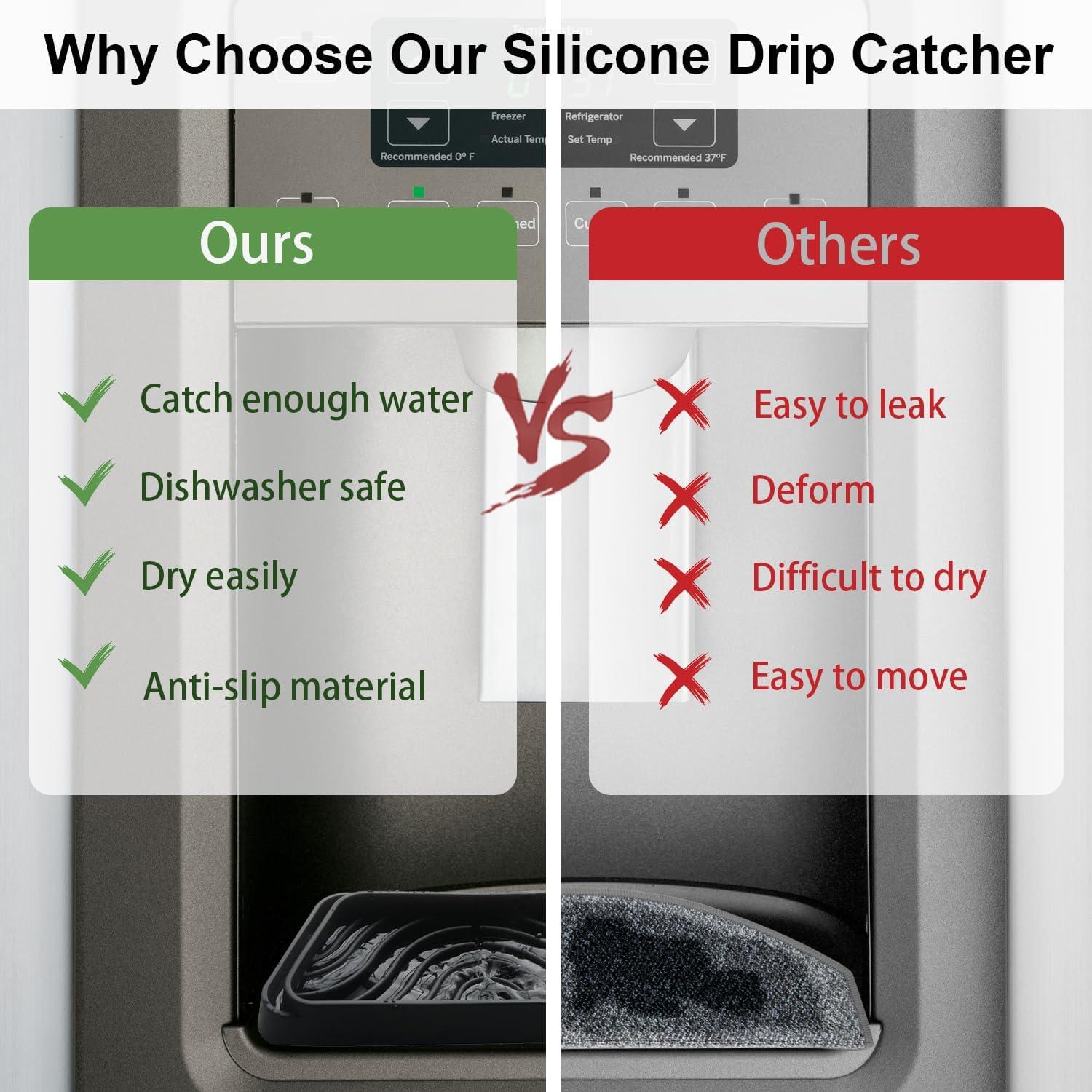 Bandeja de Goteo de Silicona FARIRICAJON 2 Piezas Negra y Gris