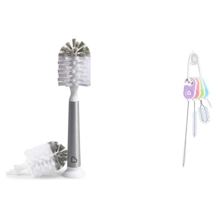 Set de Cepillos de Limpieza Munchkin Shine - Acero Inoxidable y Repuesto