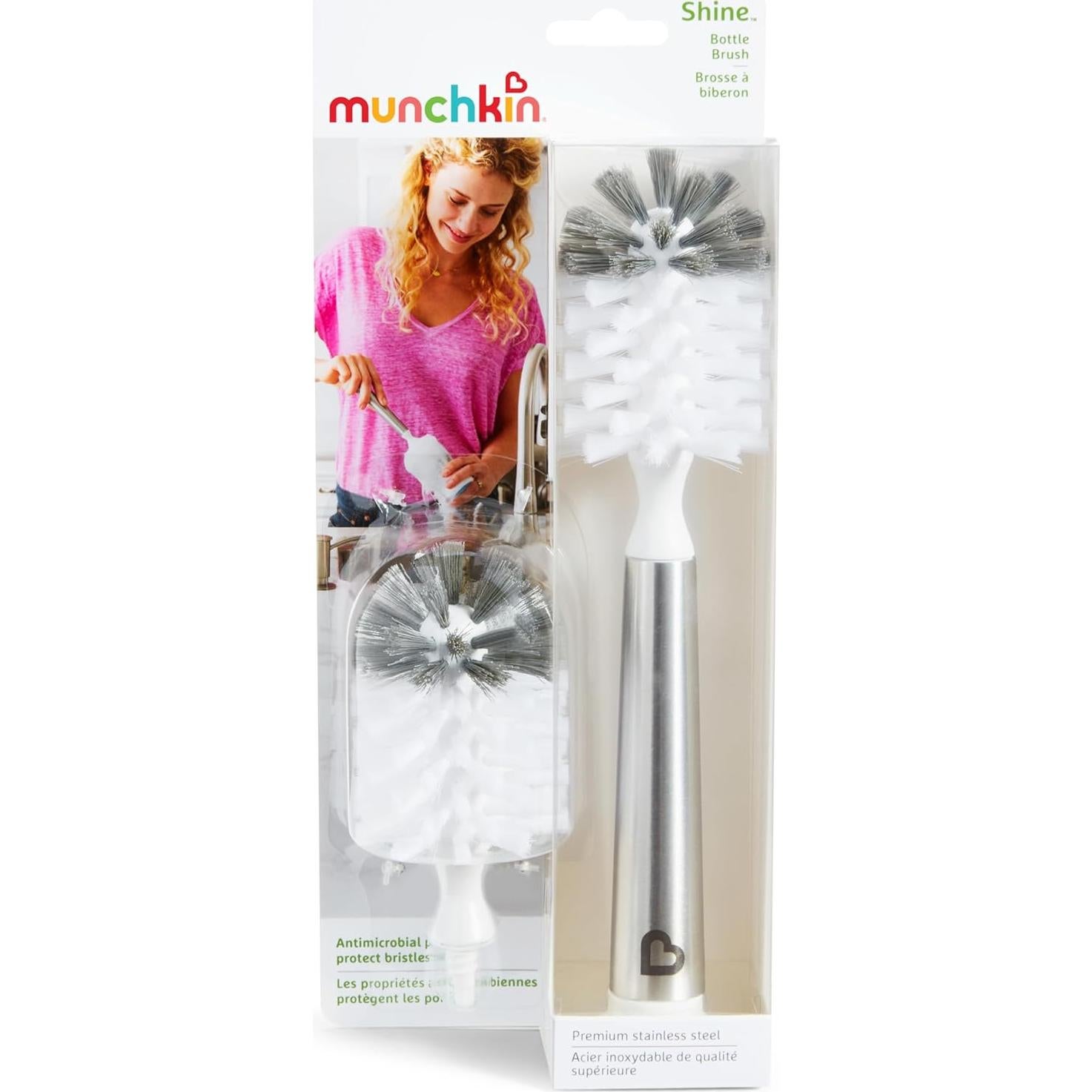 Set de Cepillos de Limpieza Munchkin Shine - Acero Inoxidable y Repuesto