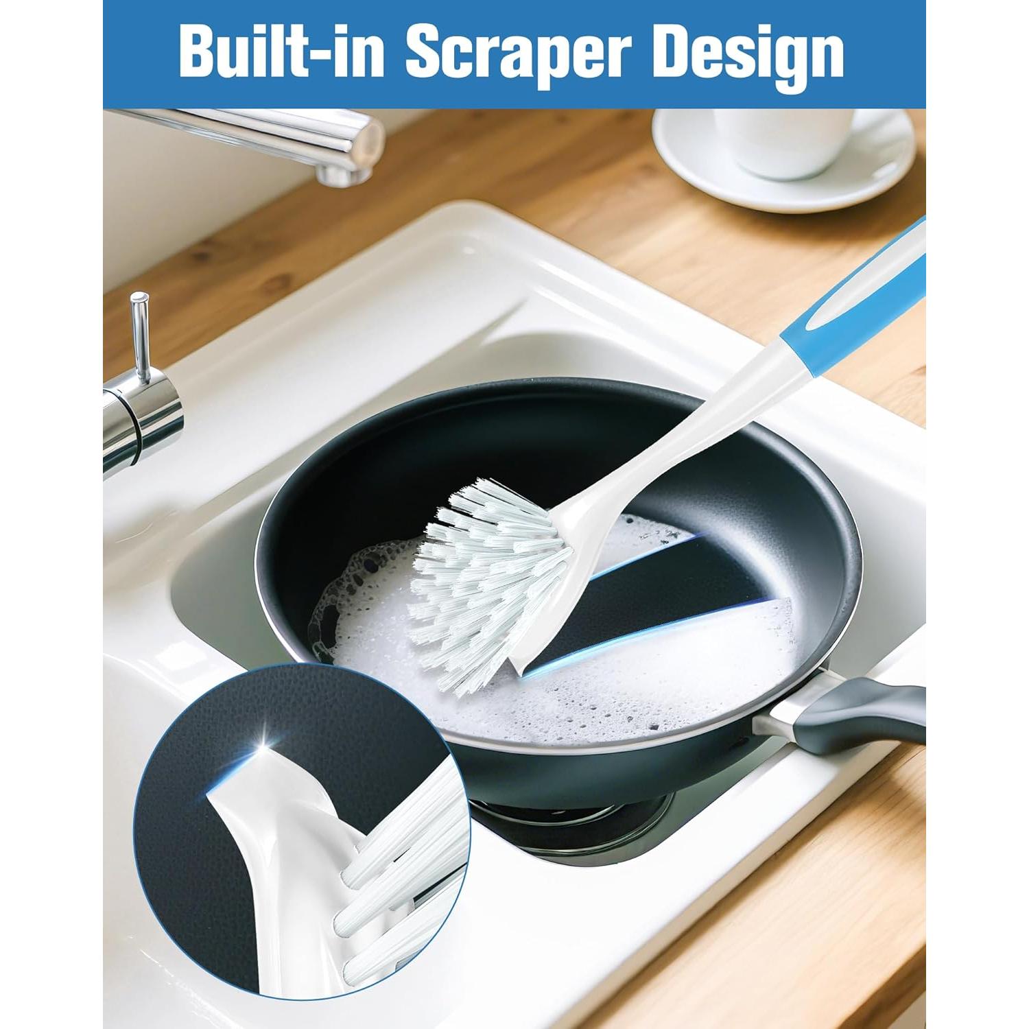 Cepillo para Platos Yeudeuy - Paquete de 4 Azul Multiusos