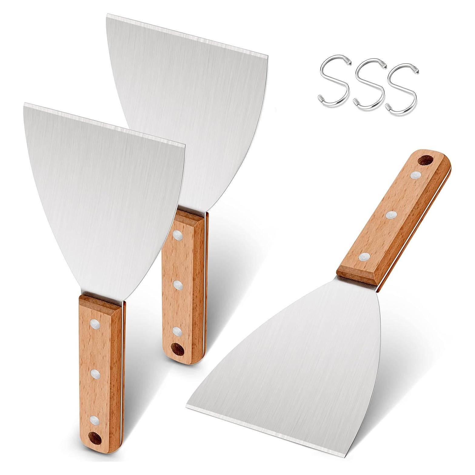 Juego de raspadores de parrilla Leonyo 3 piezas acero inoxidable