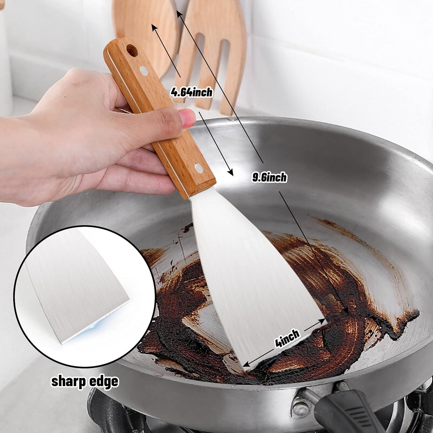 Juego de raspadores de parrilla Leonyo 3 piezas acero inoxidable