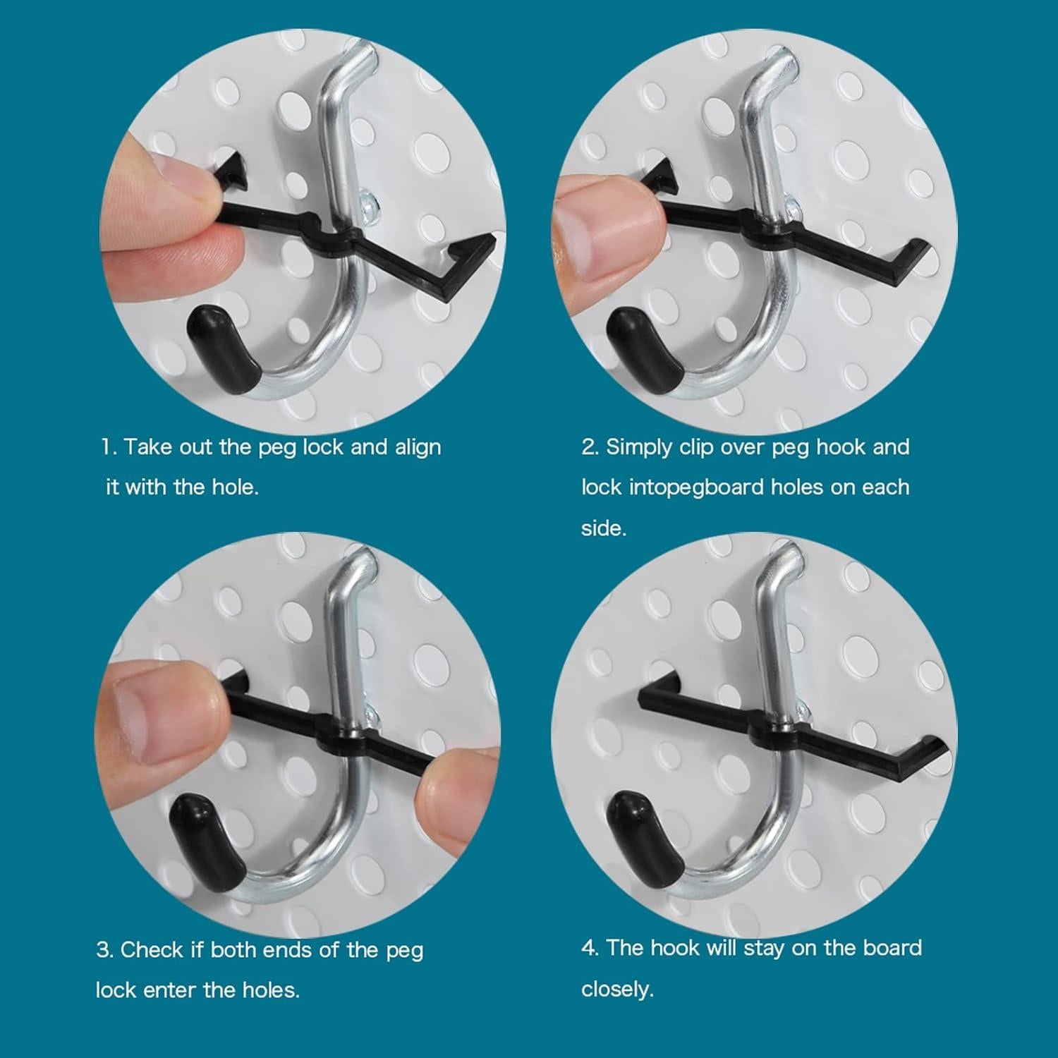 Kit de Accesorios para Tablero de Clavos Daanxw 1/4" Extra Grueso